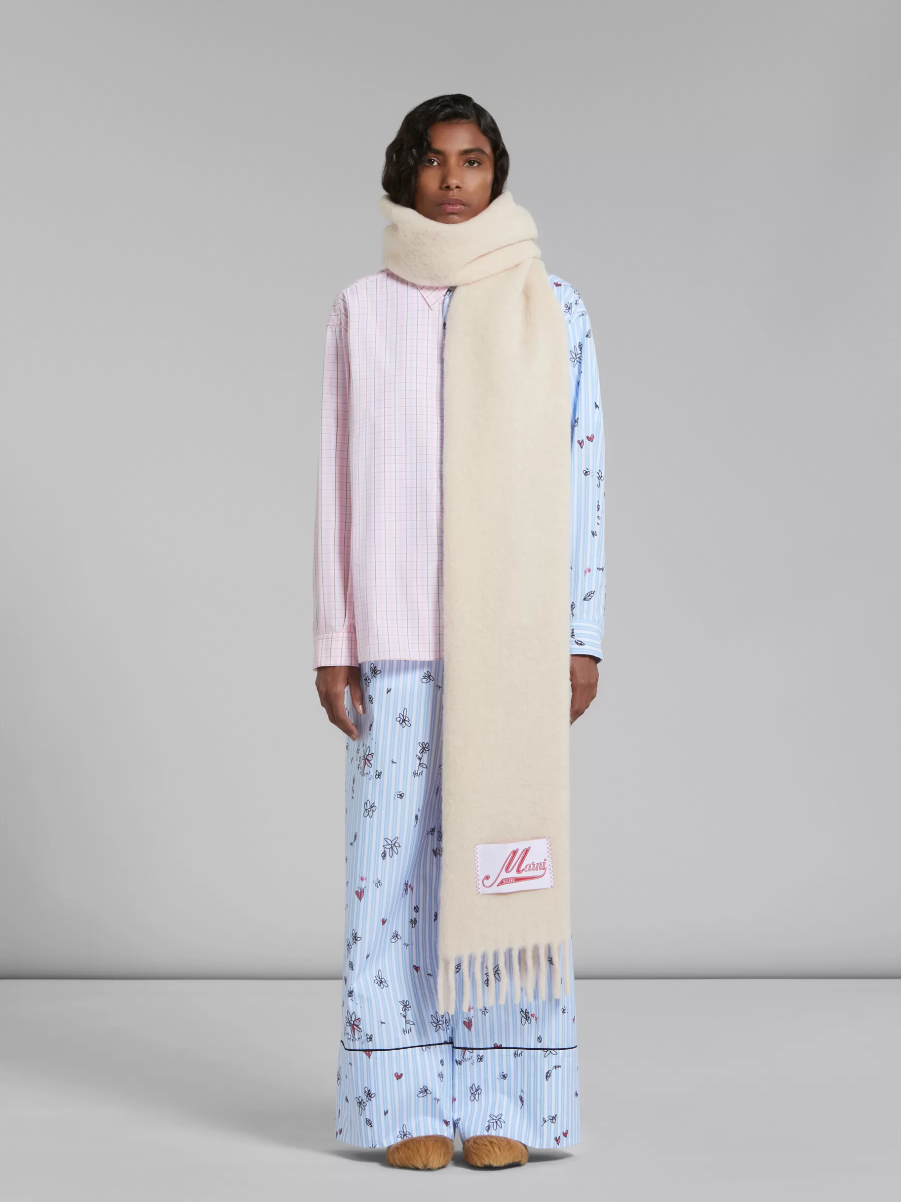 Marni Pink Alpaca Scarf ROSE Cheap