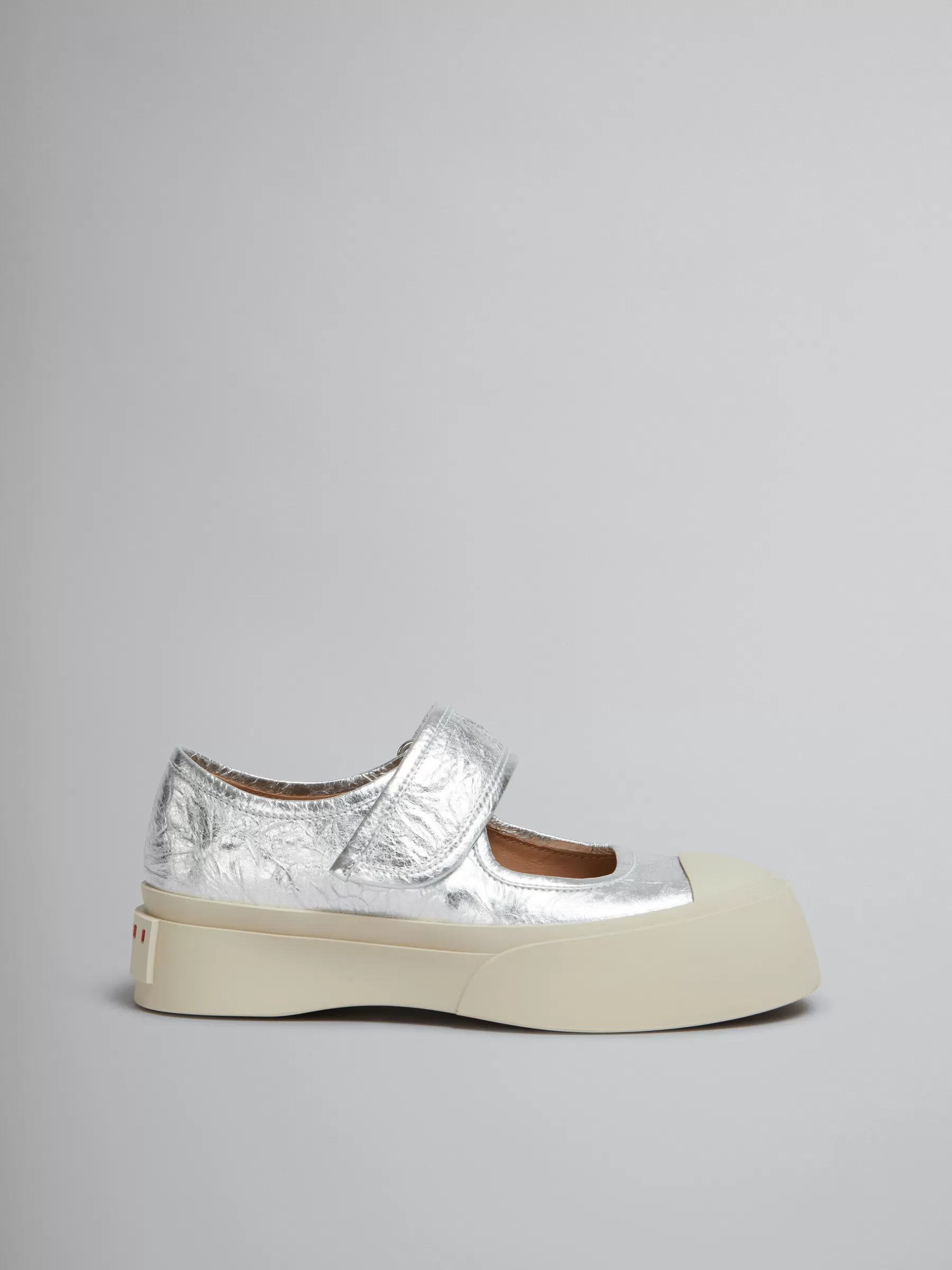 Marni Leather Mary Jane Sneaker SILVER Outlet