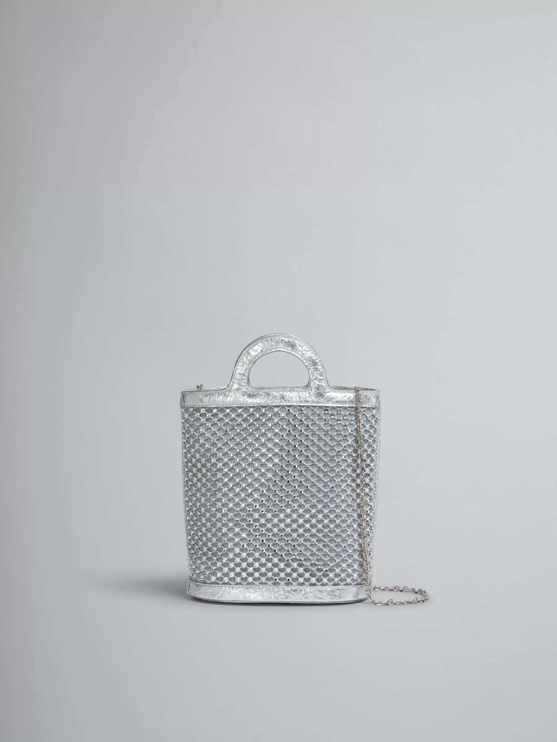 Marni Rhinestone Tropicalia Nano Bucket Bag SILVER Store