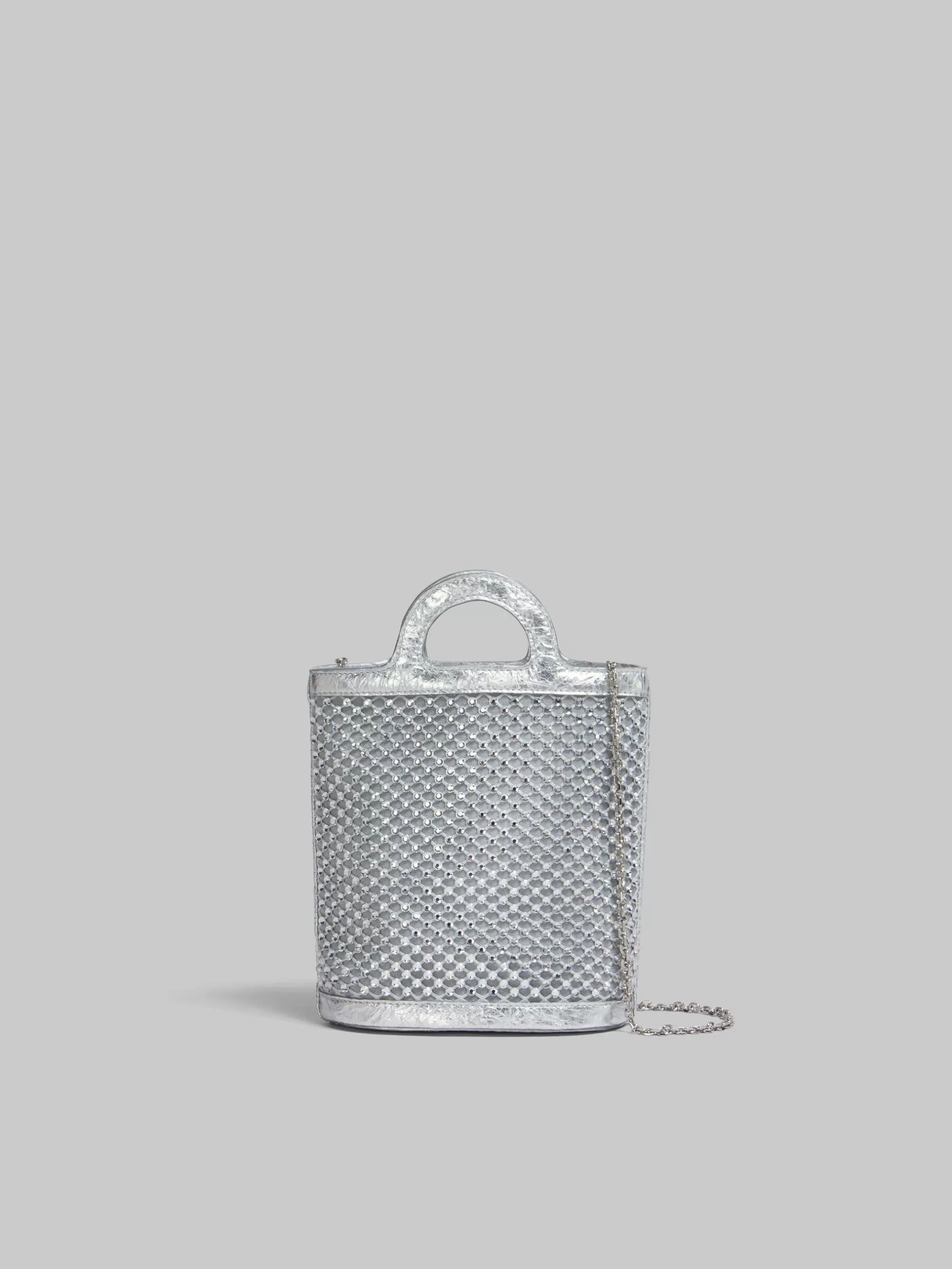 Marni Rhinestone Tropicalia Nano Bucket Bag SILVER Store