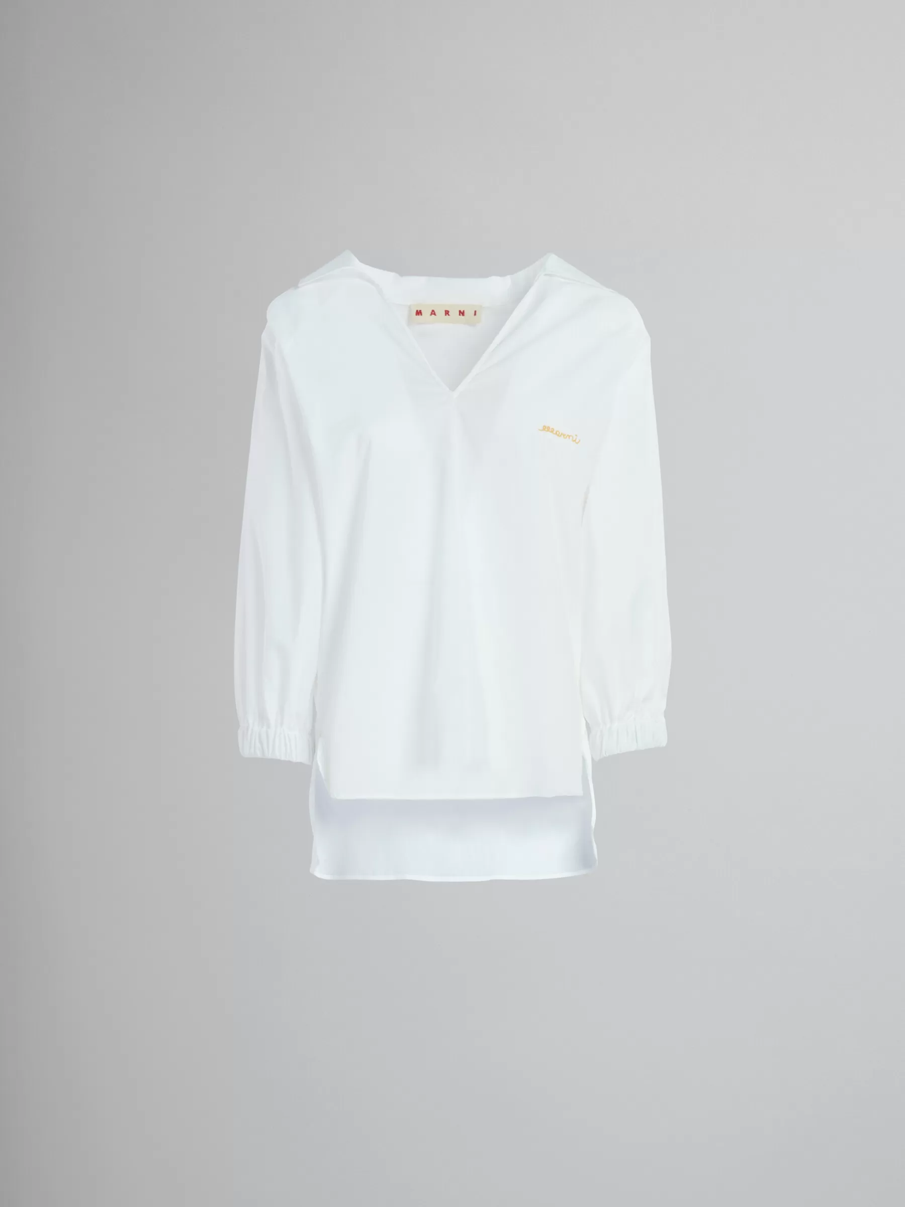 Marni Square-neck Top In White Organic Poplin LILYWHITE Online