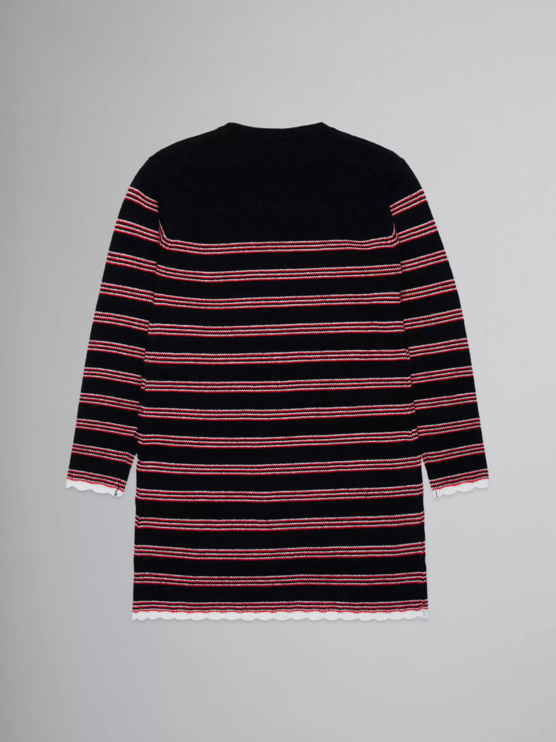 Marni Striped Knitted Dress BLACK Discount