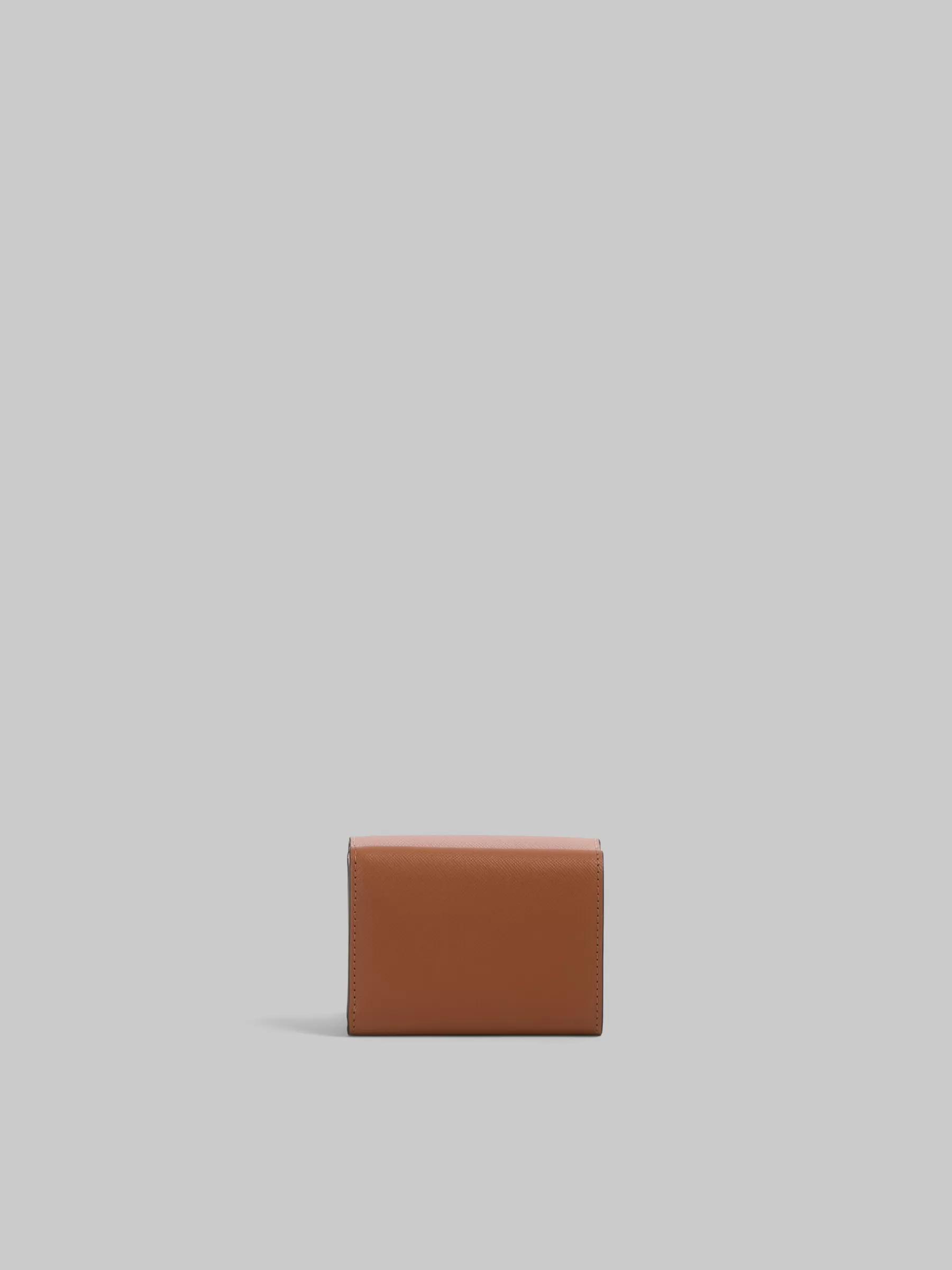 Marni Trifold Wallet In Antique Pink, Pink And Brown Saffiano Leather ARABESQUE/TALC/BLUMARINE Sale