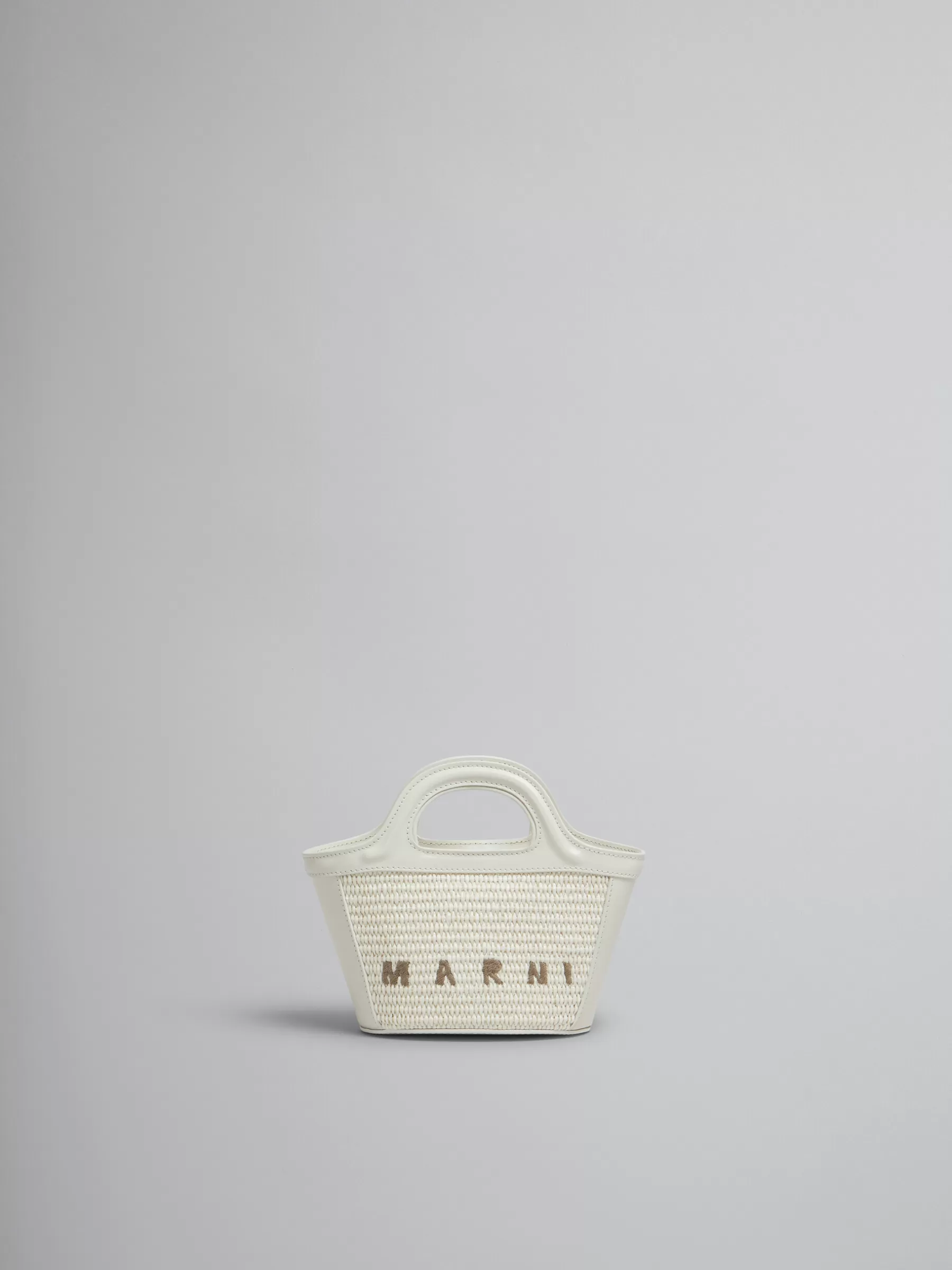 Marni Tropicalia Micro Bag In Light Blue Leather And Raffia-effect Fabric SHELL Best Sale
