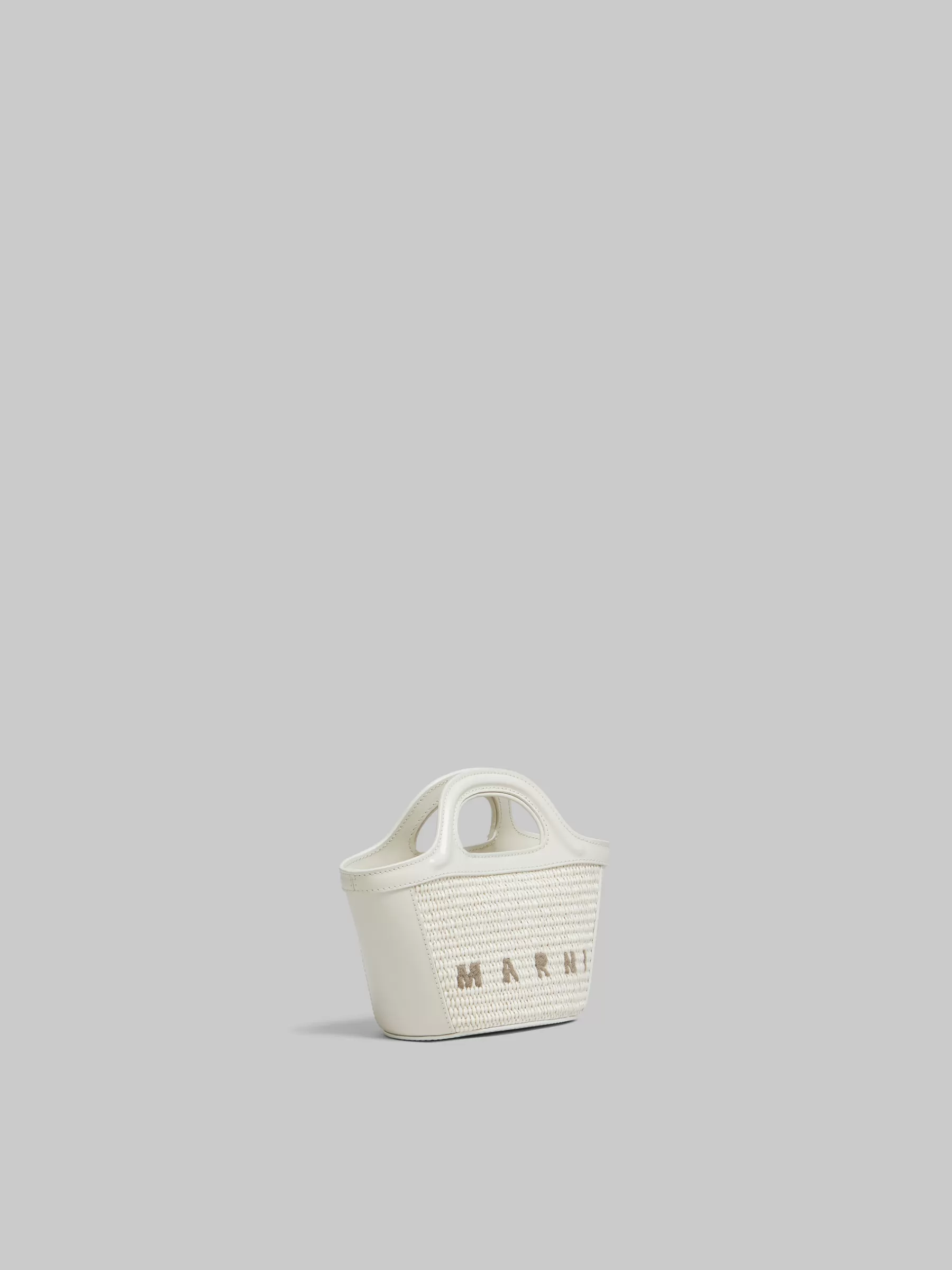 Marni Tropicalia Micro Bag In Light Blue Leather And Raffia-effect Fabric SHELL Best Sale