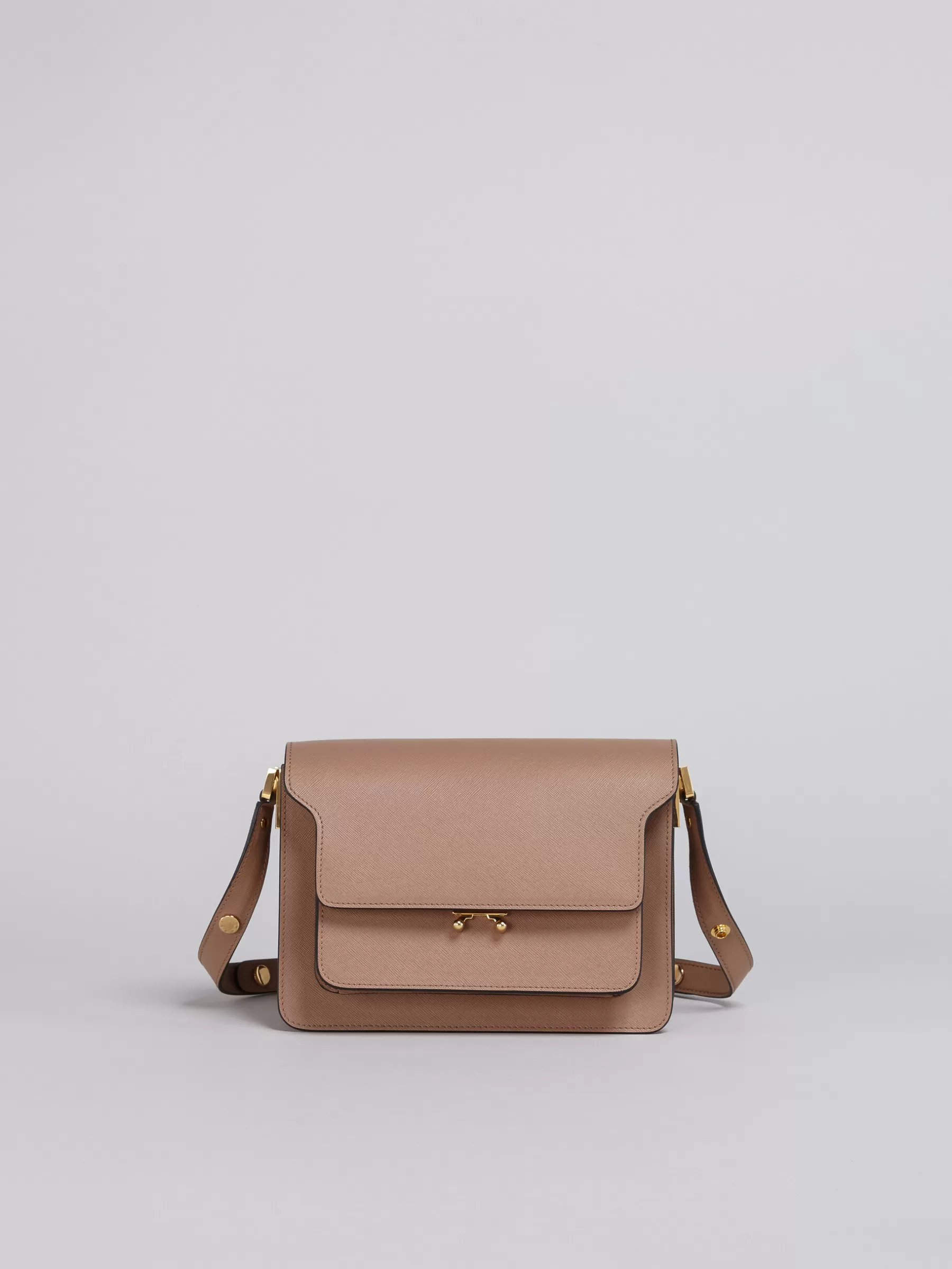 Marni TRUNK Medium Bag In Beige Saffiano Leather BROWN Shop