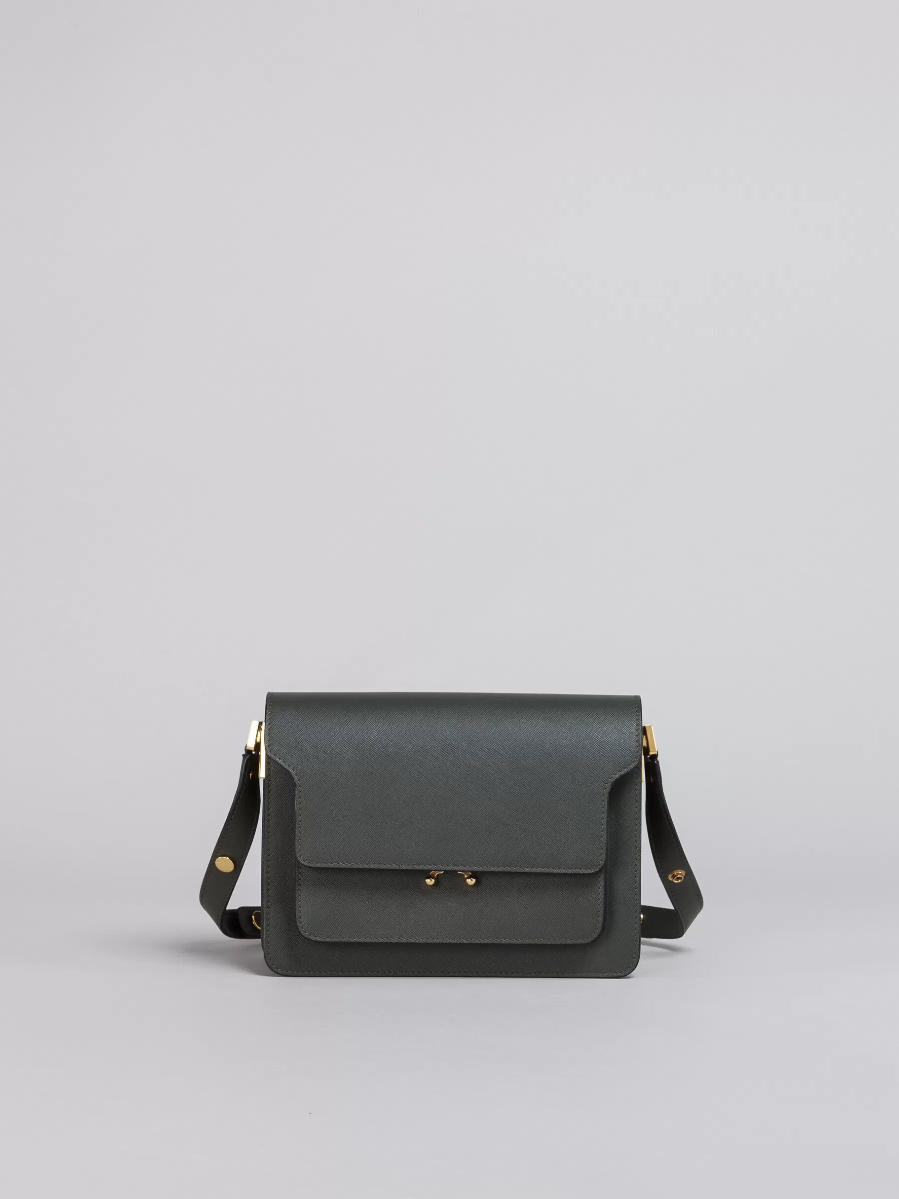 Marni TRUNK Medium Bag In Green Saffiano Leather FORESTGREEN Flash Sale