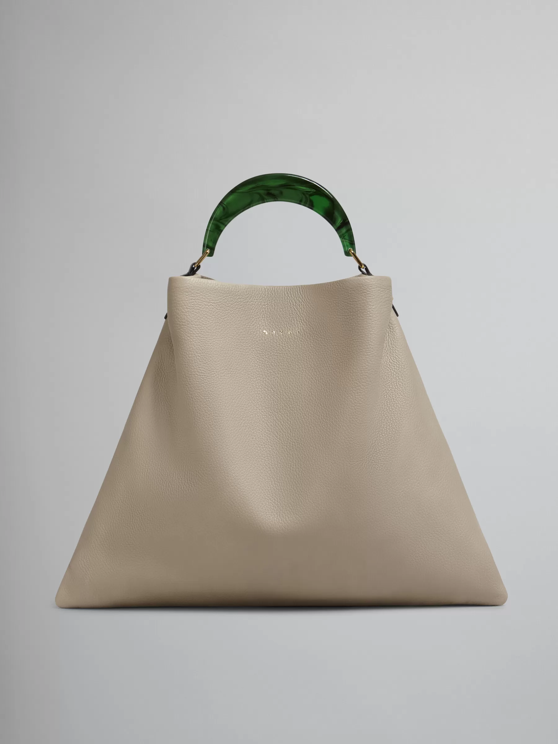 Marni Venice Medium Bag In Beige Leather LIGHTCAMEL/GREEN Hot