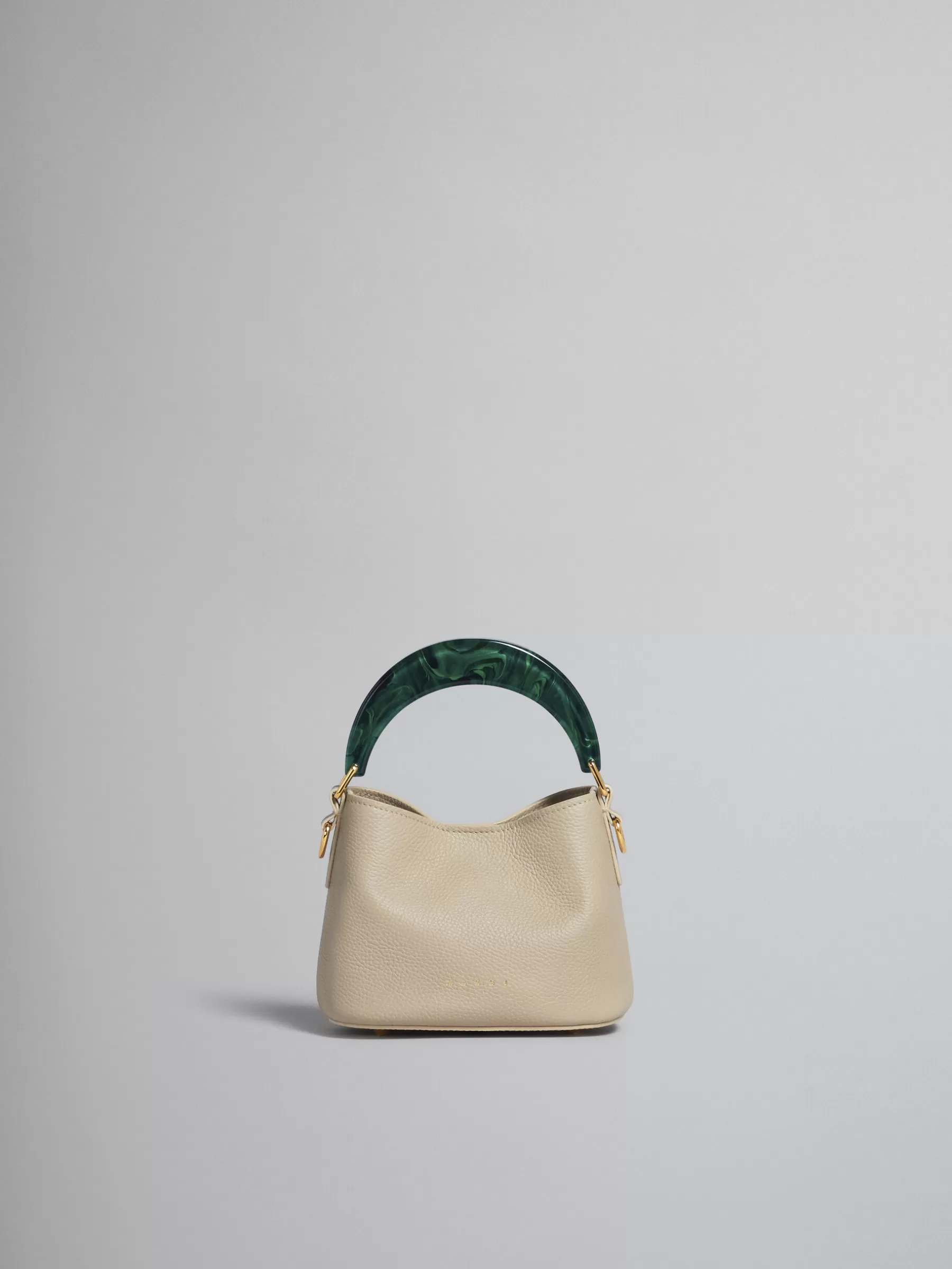 Marni Venice Mini Bucket Bag In Light Brown Leather LIGHTCAMEL/SPHERICALGREEN Fashion