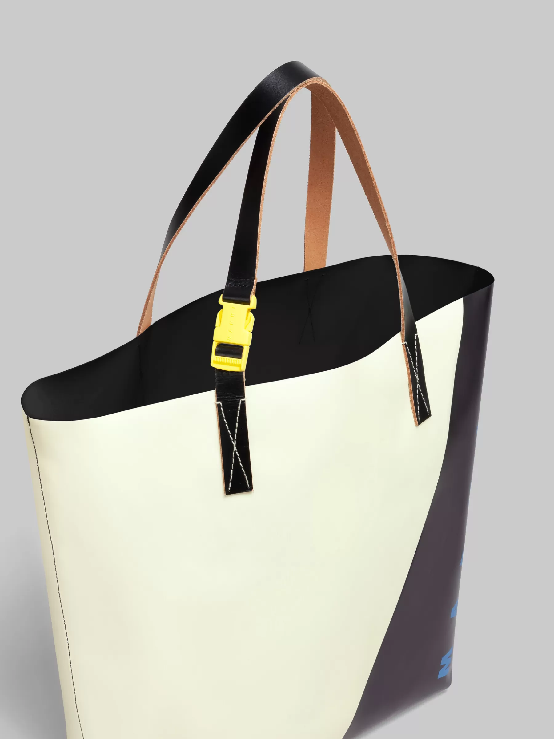 Marni White And Black Tribeca Shopper With Tag SHELL/BLACK Hot