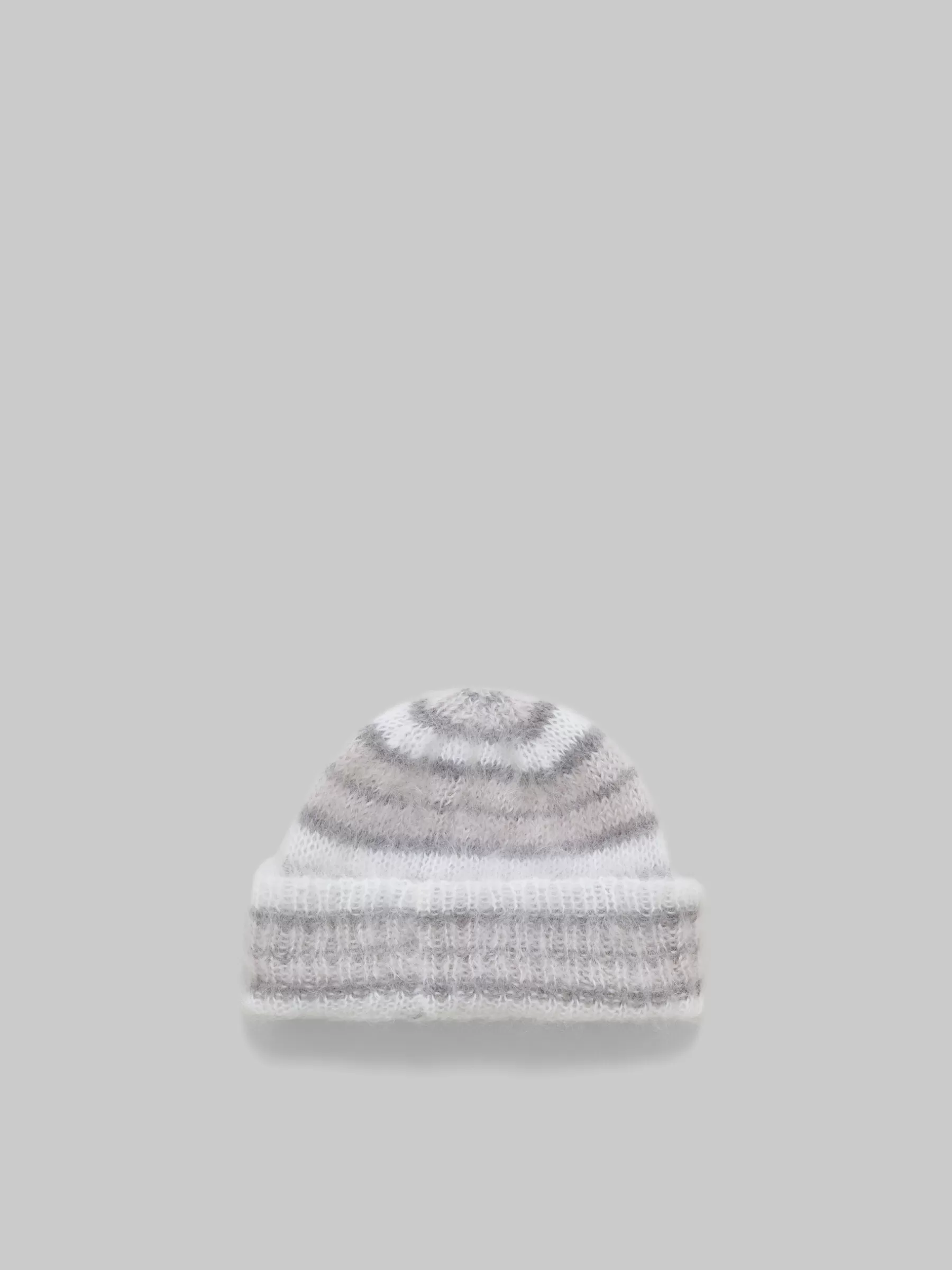 Marni White Brushed Mohair Beanie With Stripes LILYWHITE Cheap