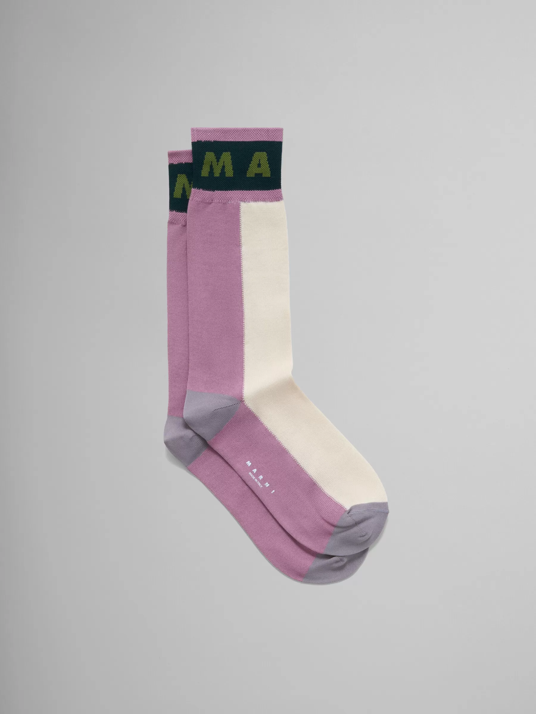 Marni White Colour-block Cotton Socks ANTIQUEWHITE Clearance