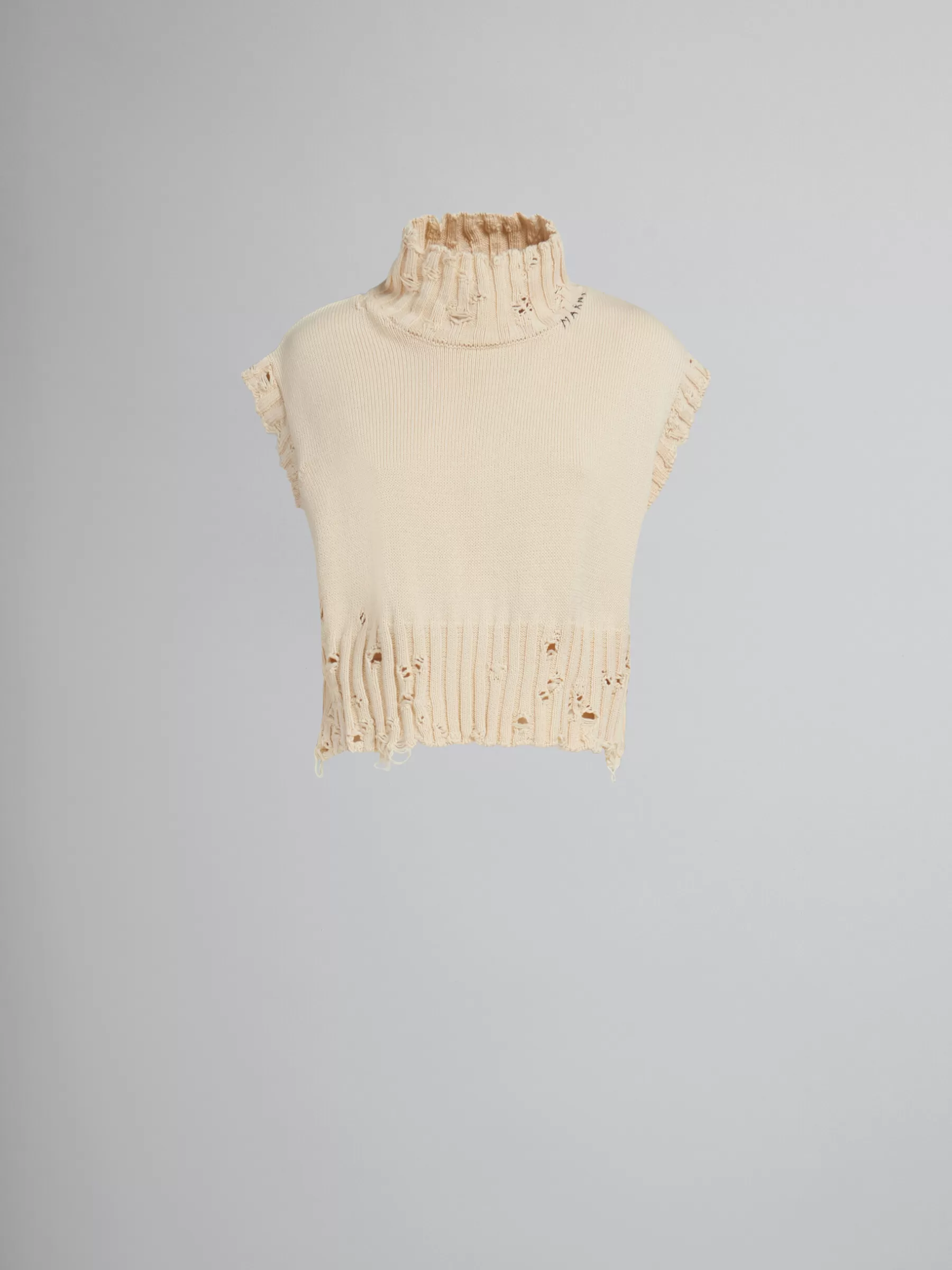 Marni White Cotton Cropped Vest STONEWHITE Hot