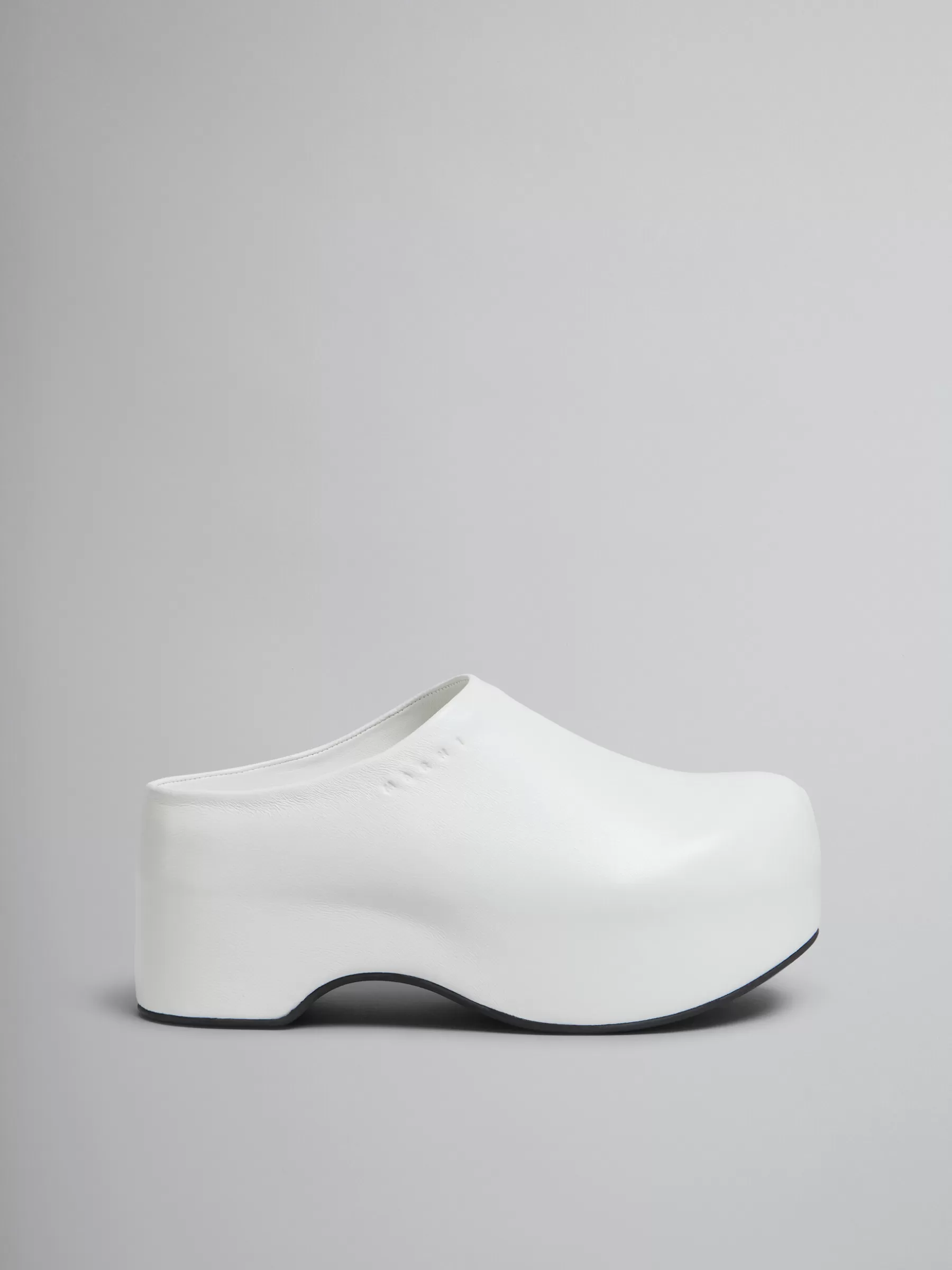 Marni White Leather Chunky Clog Sabot LILYWHITE Store