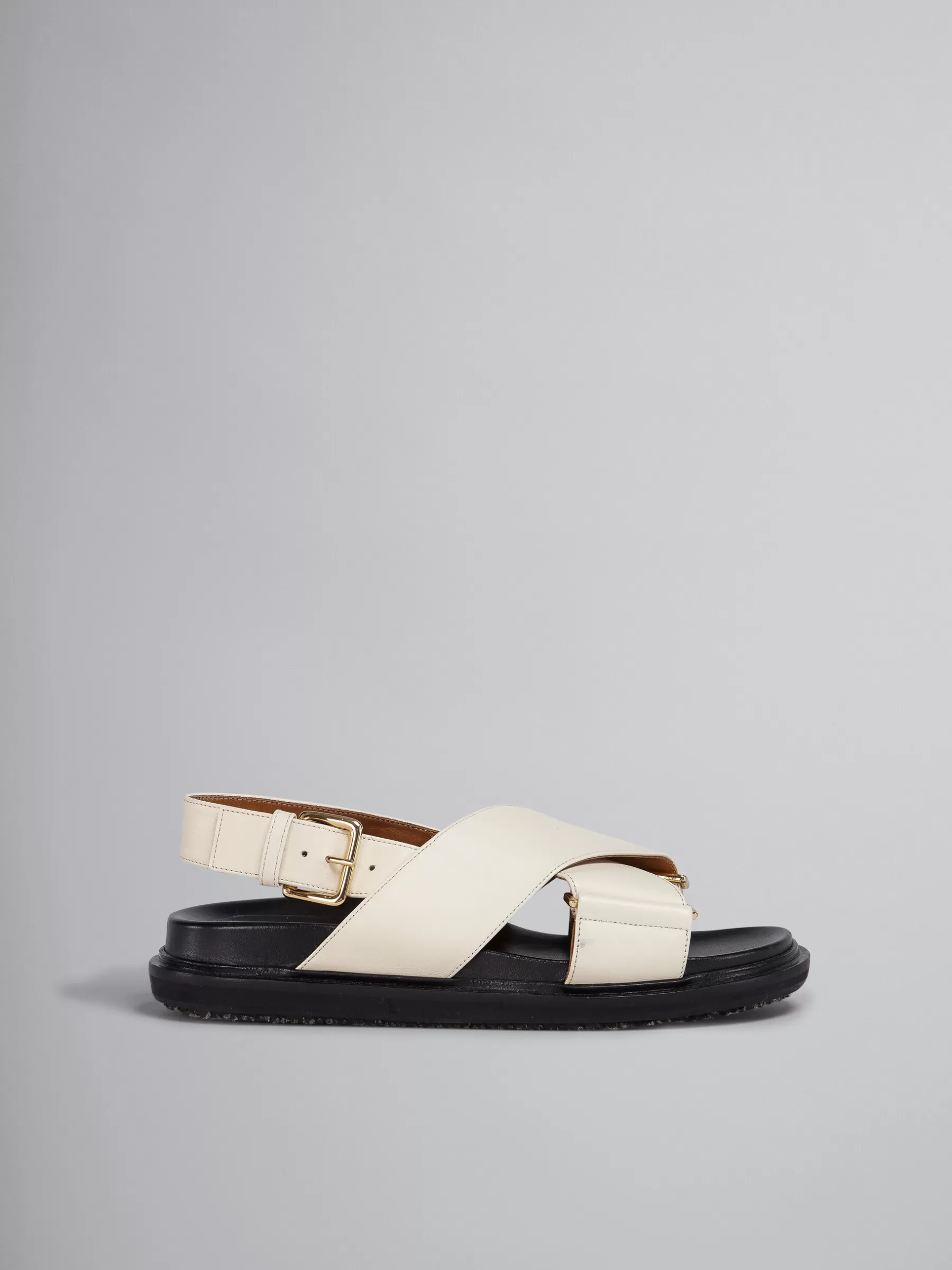 Marni White Leather Fussbett SILKWHITE Cheap