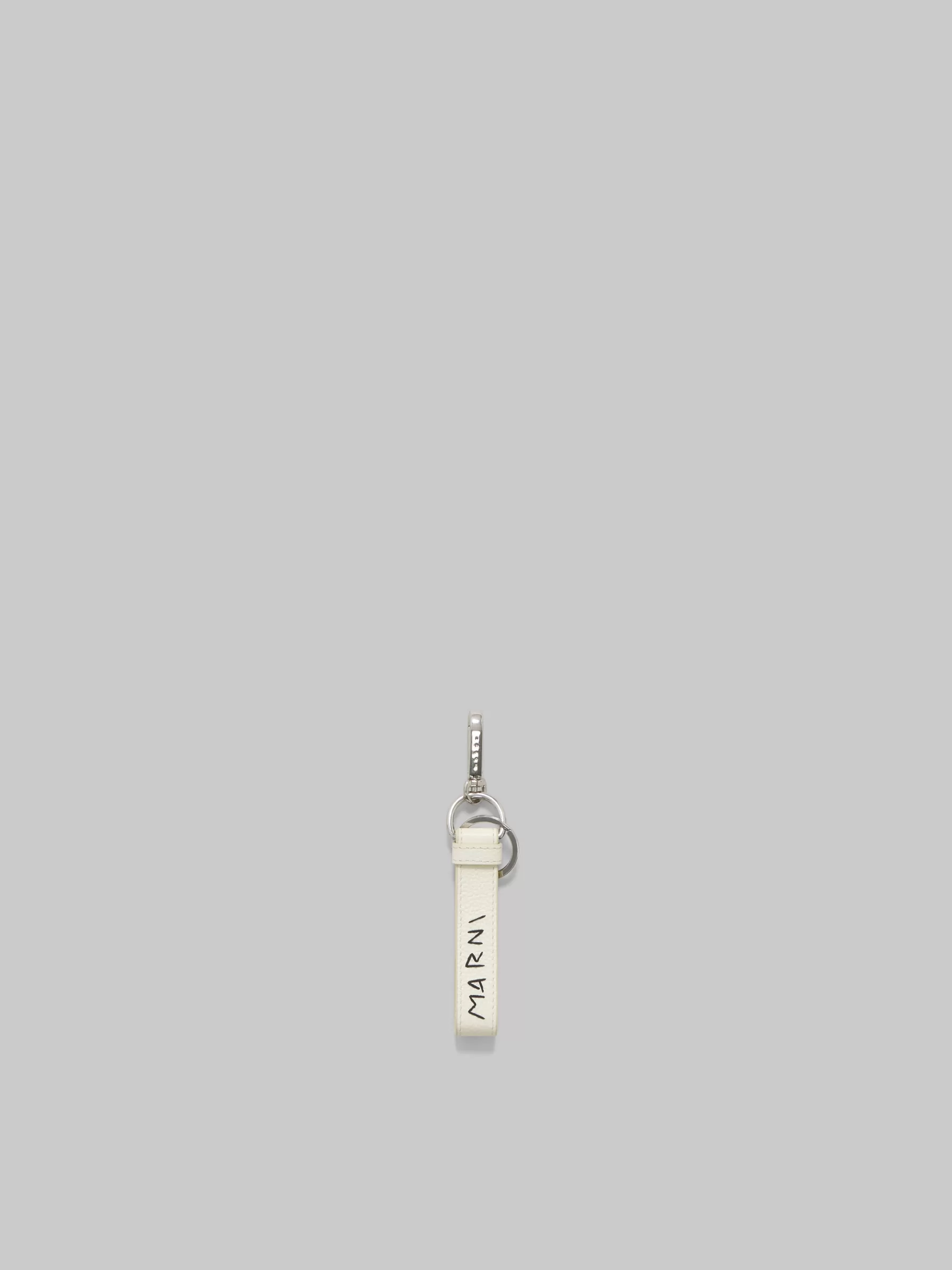 Marni White Leather Keyring With Mending IVORY Best