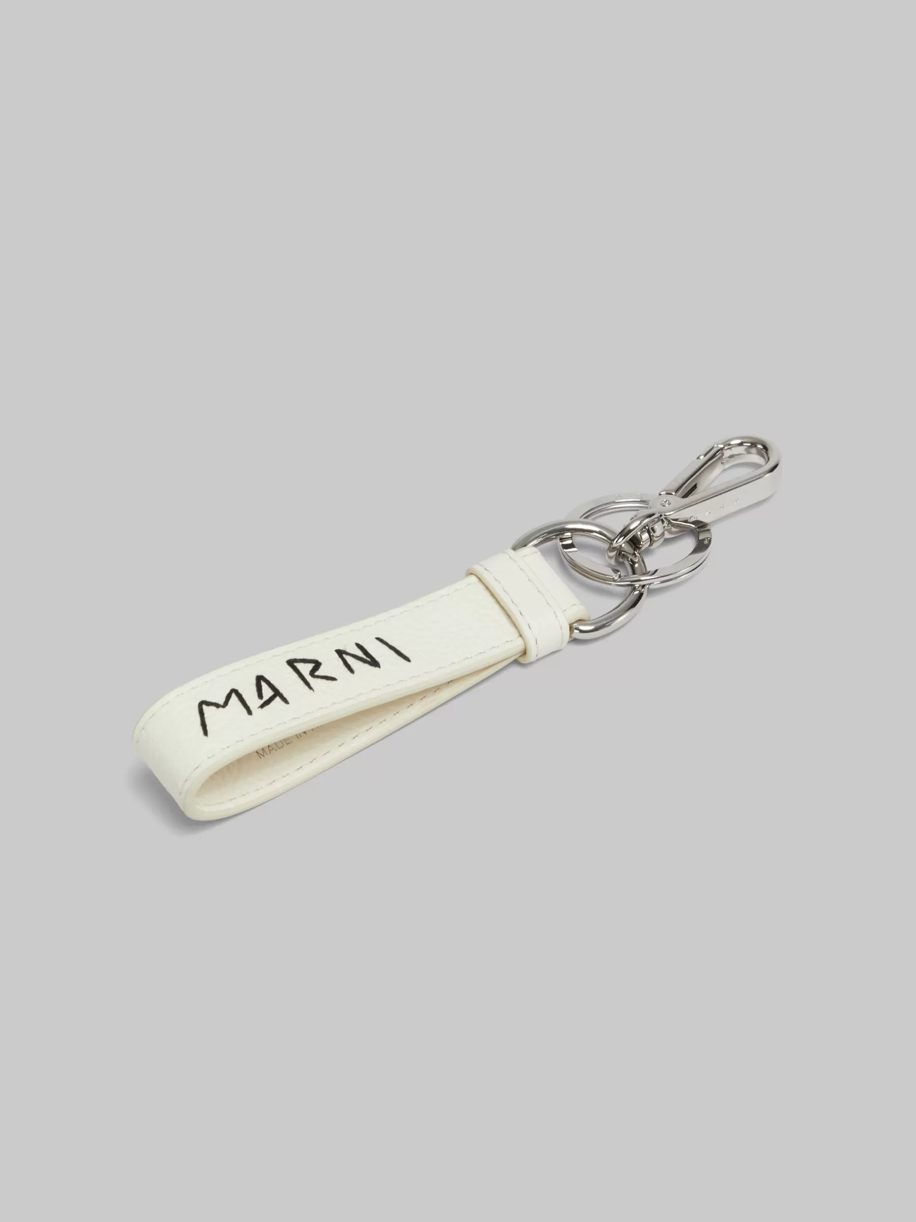 Marni White Leather Keyring With Mending IVORY Best