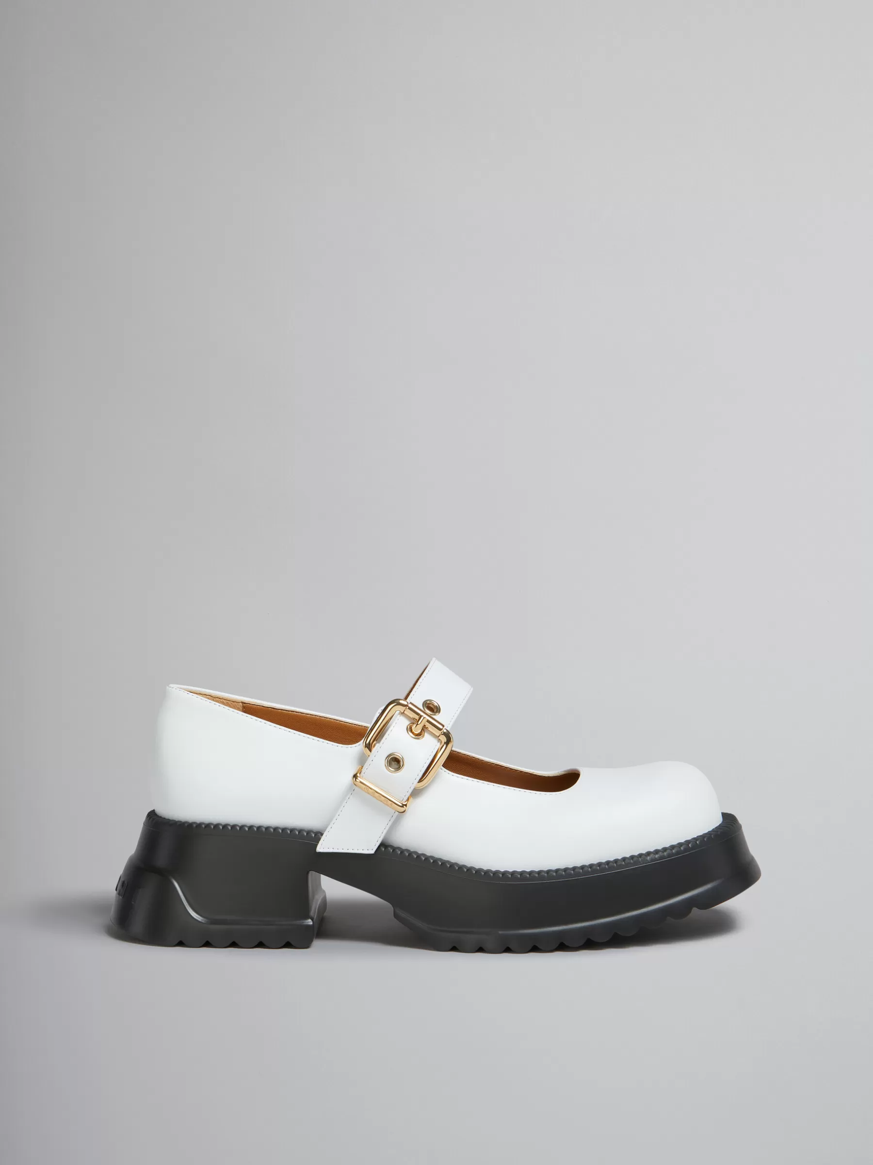 Marni White Leather Mary Jane With Platform Sole LILYWHITE Cheap