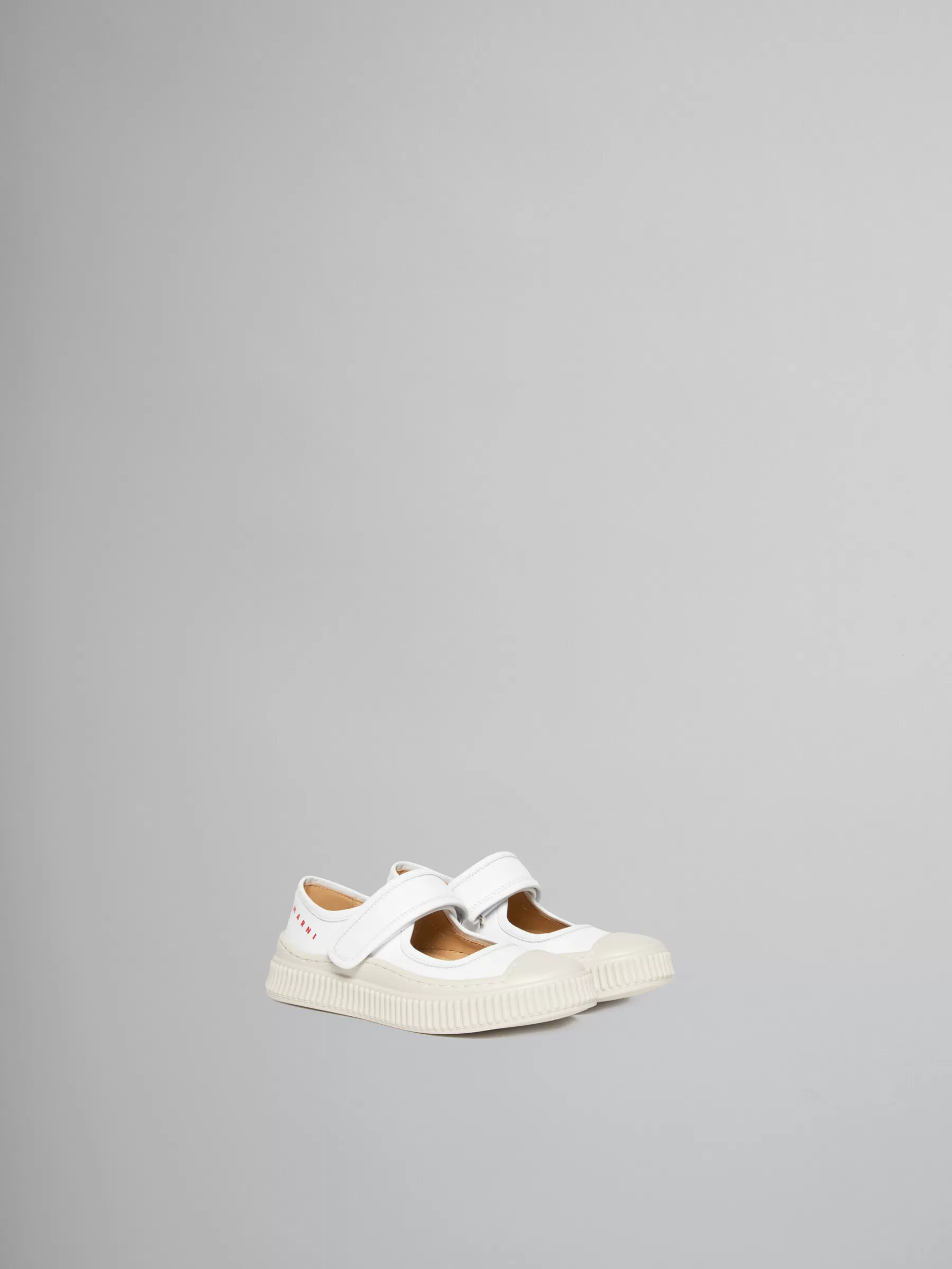 Marni White Leather Mary-Jane Sneaker WHITE/RED Shop