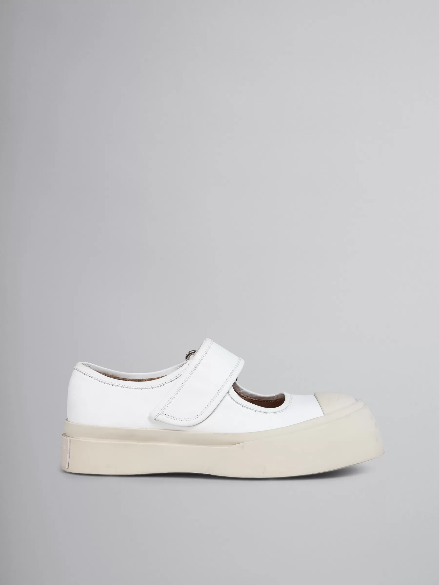 Marni White Nappa Leather Mary Jane Sneaker LILYWHITE Flash Sale