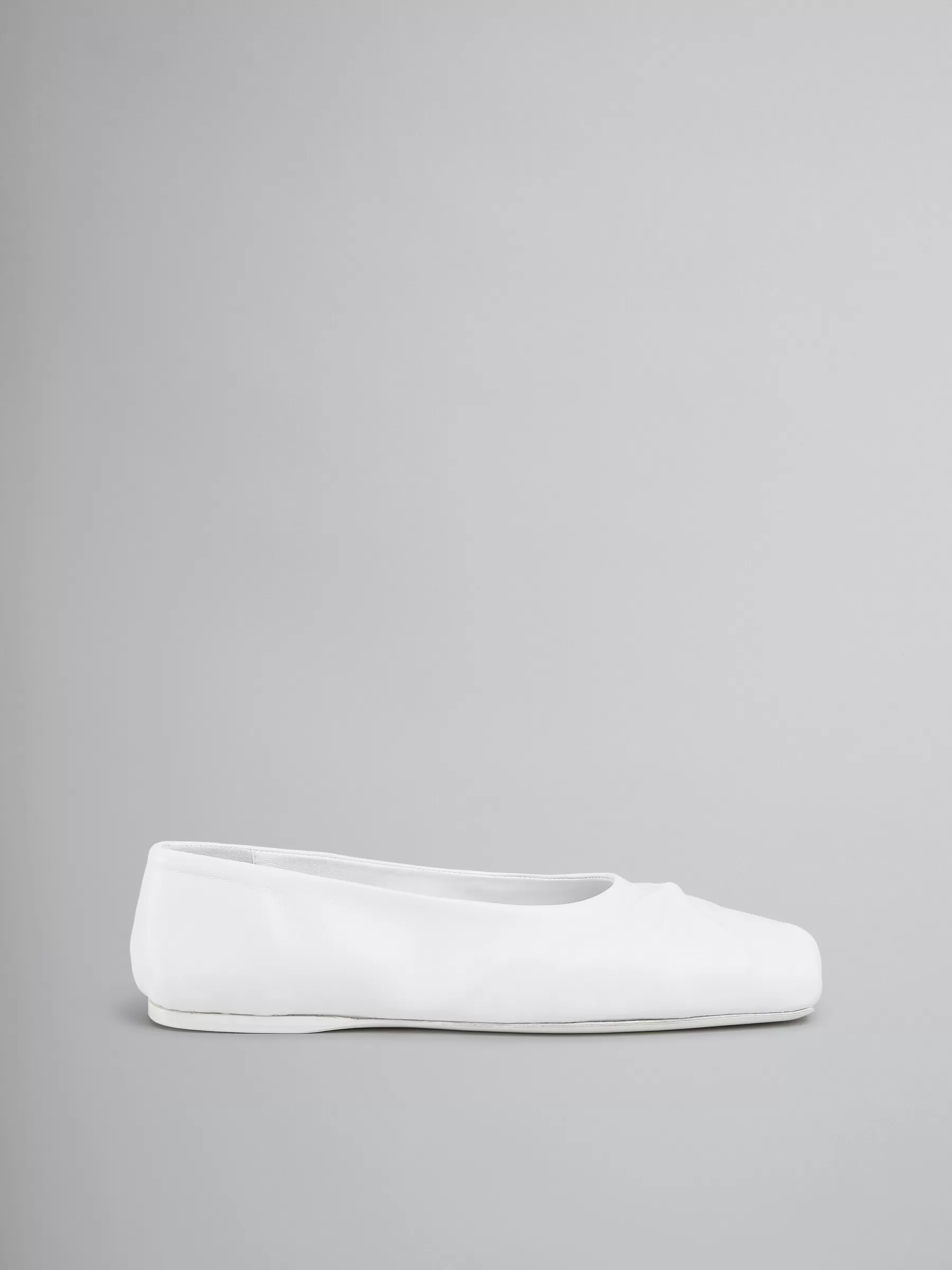 Marni White Nappa Leather Seamless Little Bow Ballet Flat LILYWHITE Hot