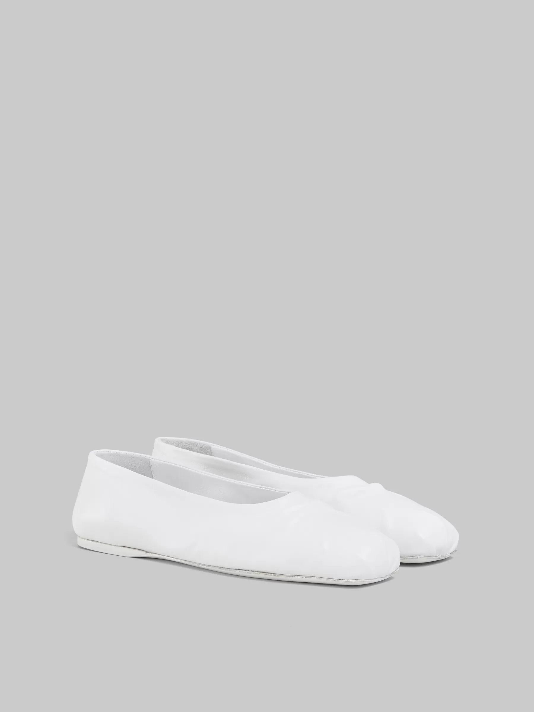 Marni White Nappa Leather Seamless Little Bow Ballet Flat LILYWHITE Hot