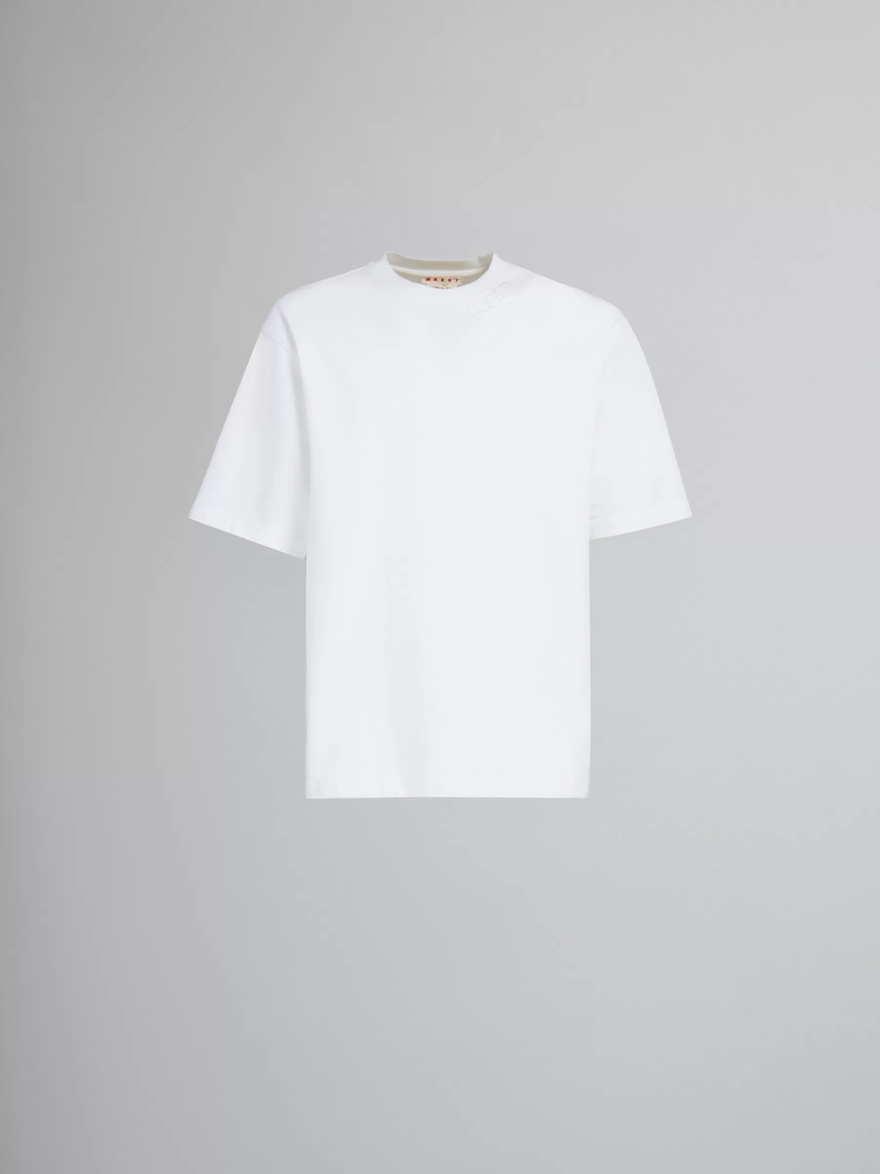 Marni White Organic Cotton Oversized T-shirt With Patches LILYWHITE Fashion