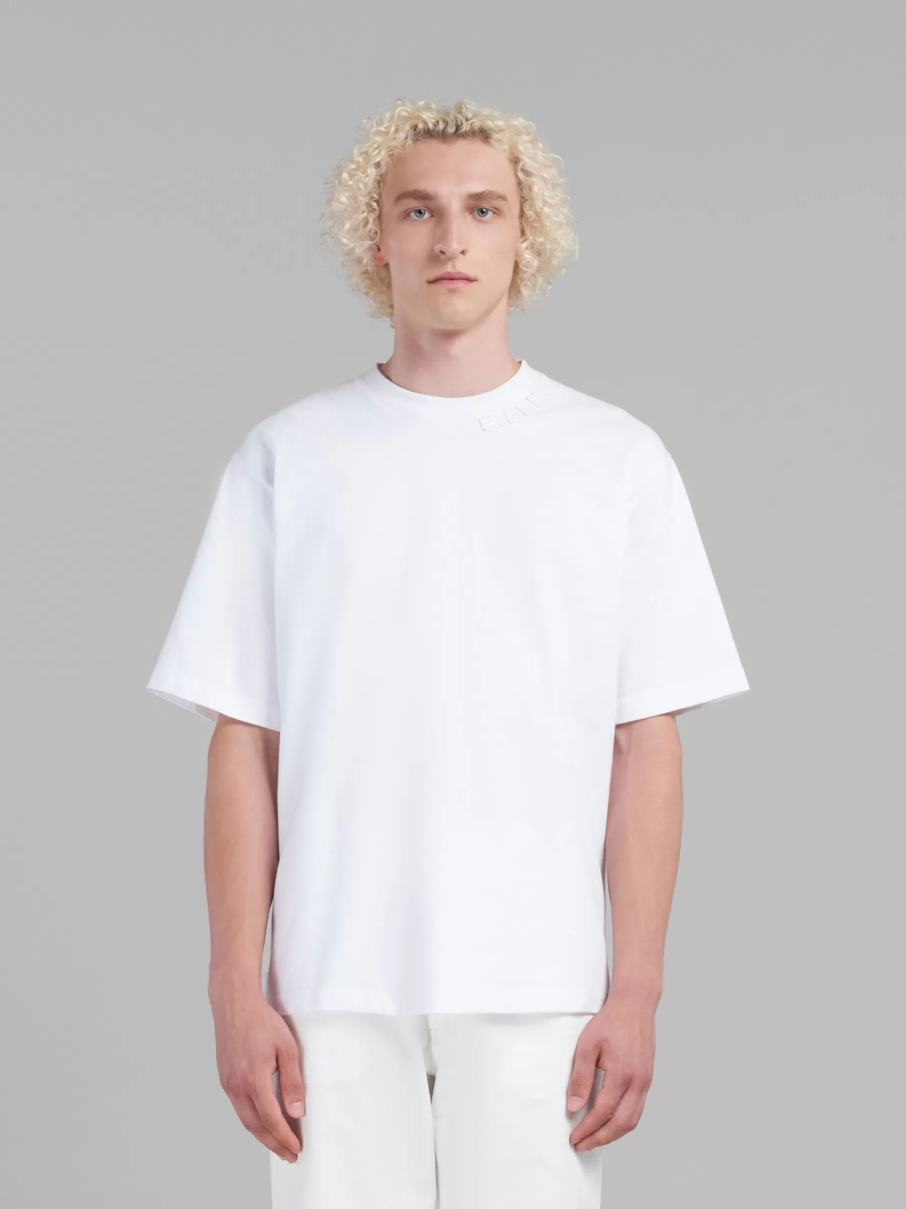 Marni White Organic Cotton Oversized T-shirt With Patches LILYWHITE Fashion