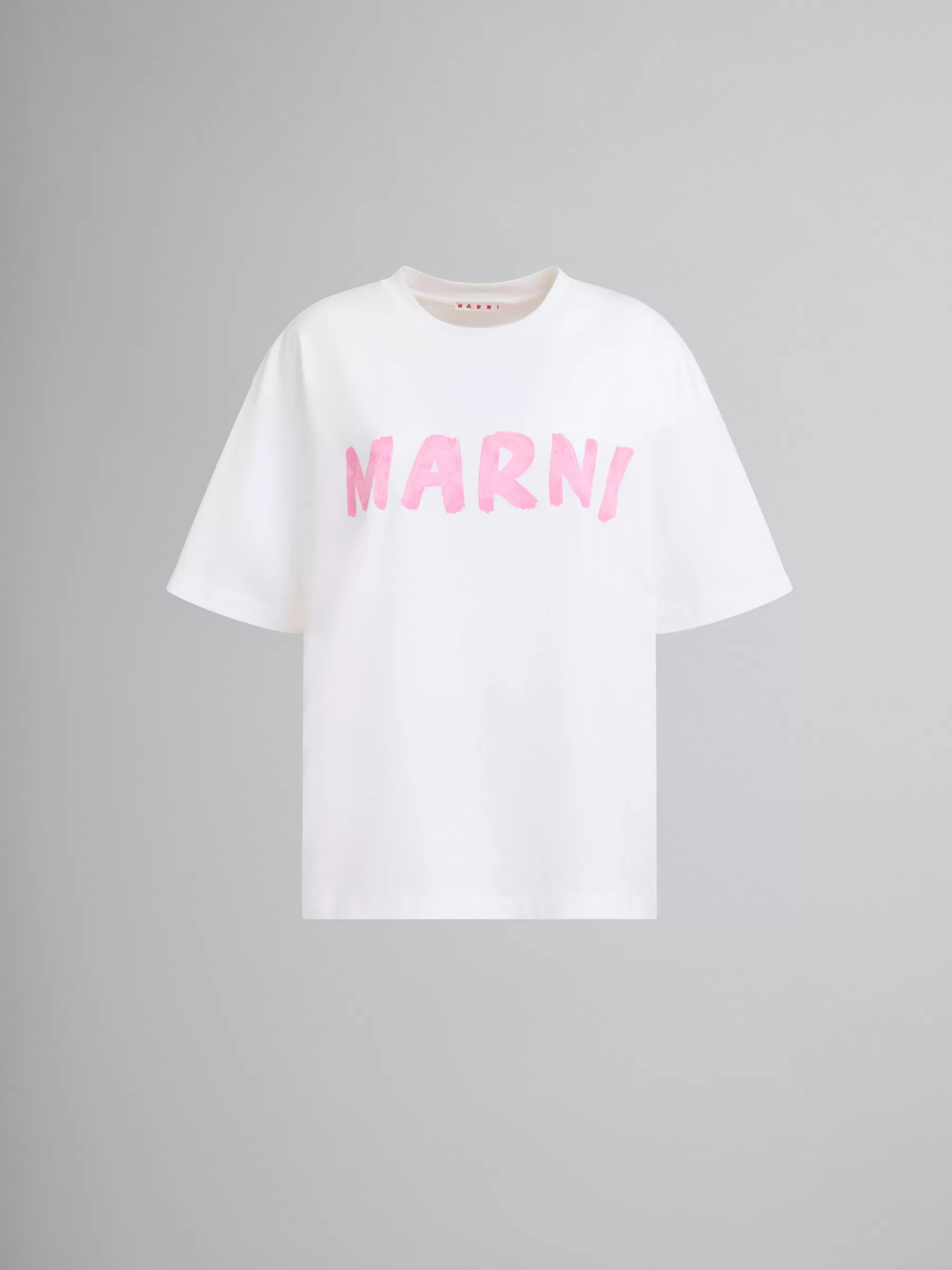 Marni White Organic Cotton T-shirt With Logo LILYWHITE Best Sale