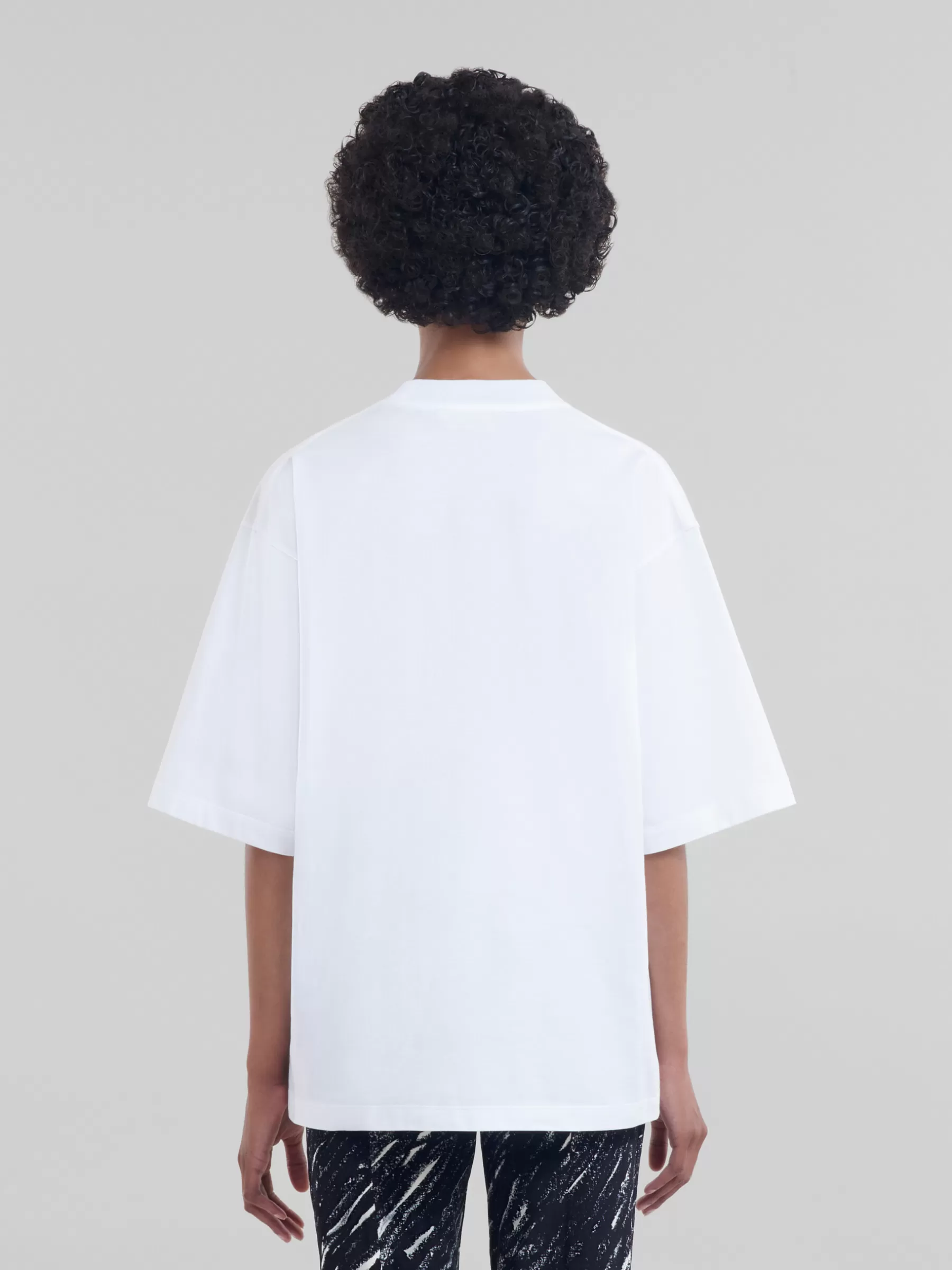 Marni White Organic Cotton T-shirt With 30th Anniversary Print LILYWHITE Store