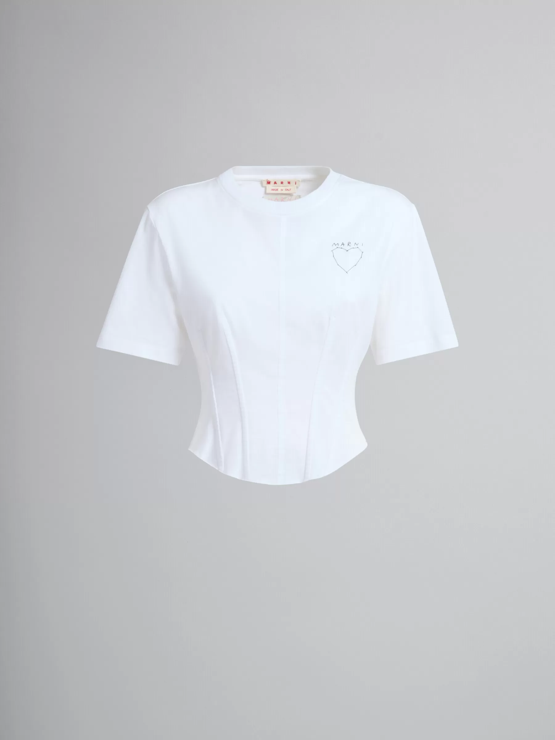 Marni White Organic Jersey Corset T-shirt LILYWHITE Best Sale