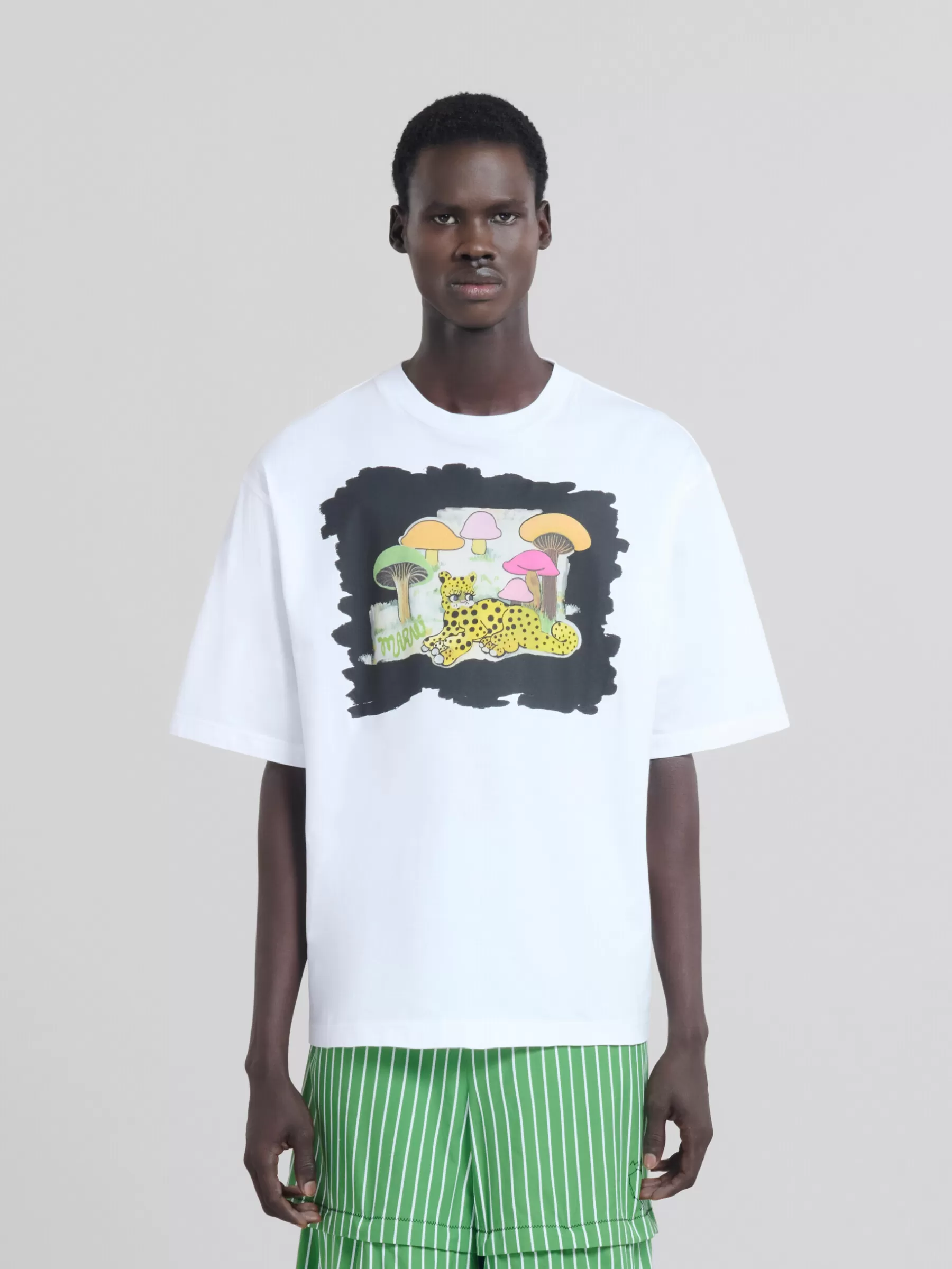 Marni White Organic Jersey Relaxed-fit T-shirt With Print LILYWHITE Fashion