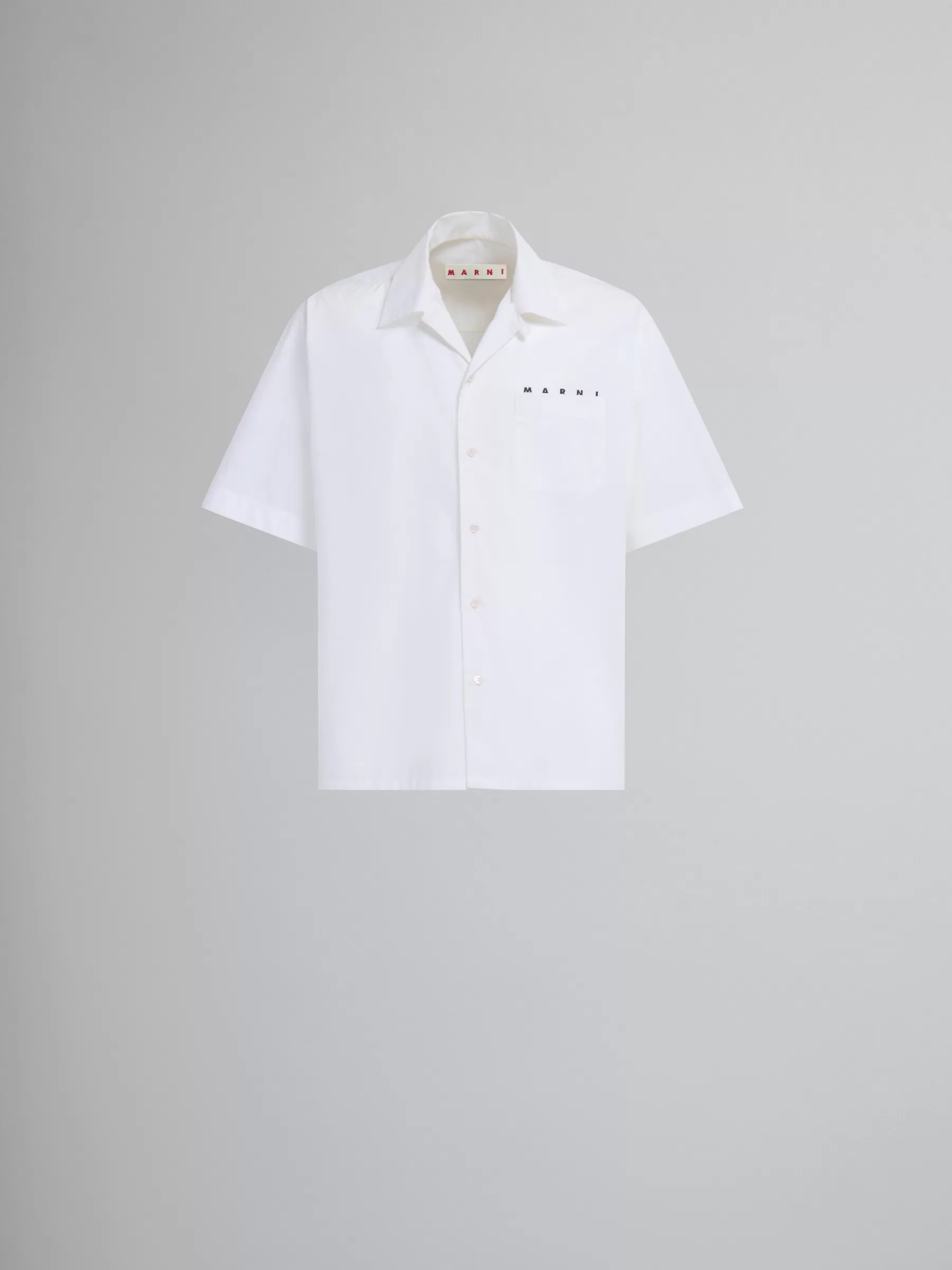 Marni White Organic Poplin Bowling Shirt With Hidden Logo LILYWHITE Best Sale