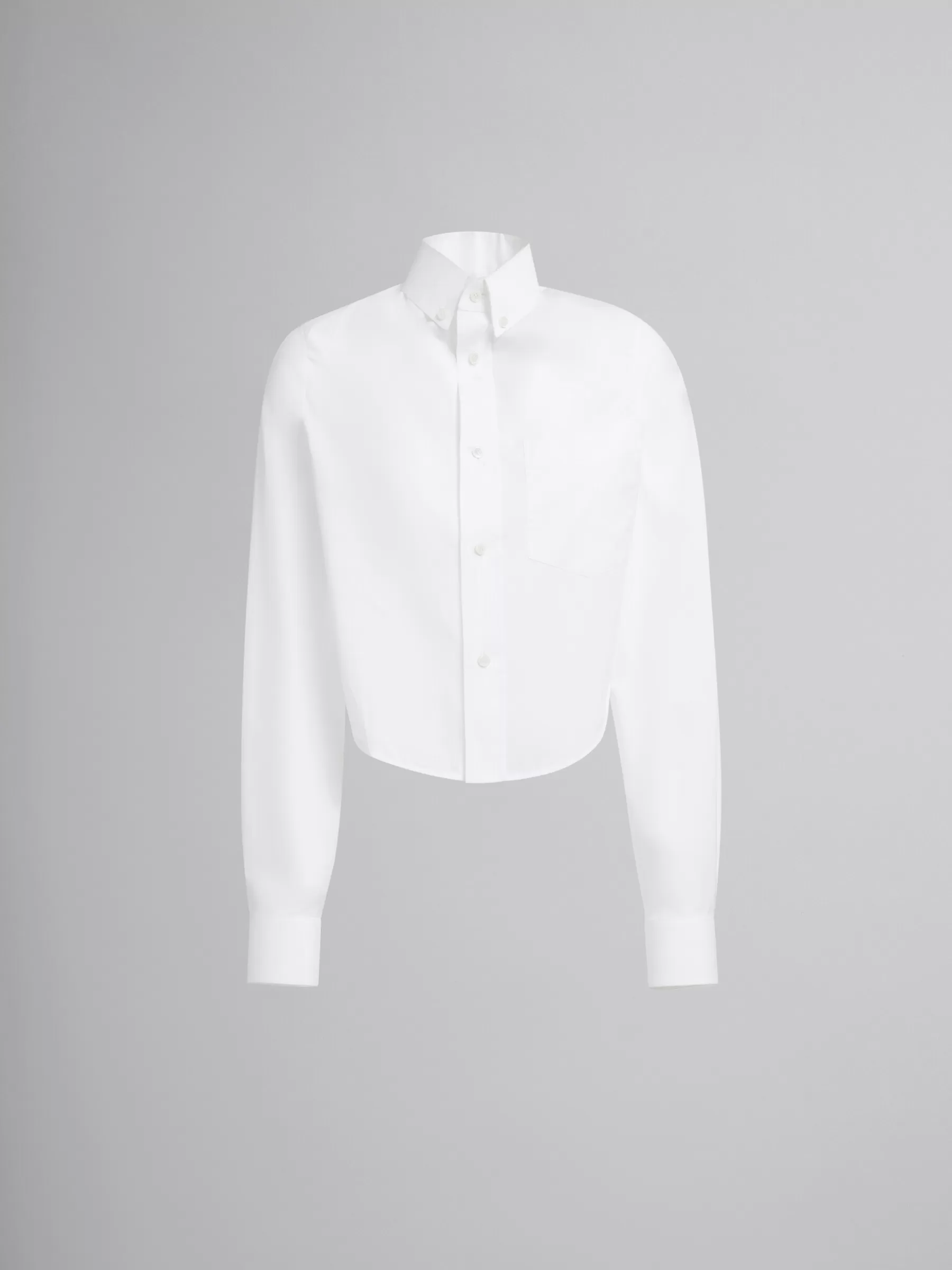 Marni White Organic Poplin Cropped Shirt LILYWHITE Cheap