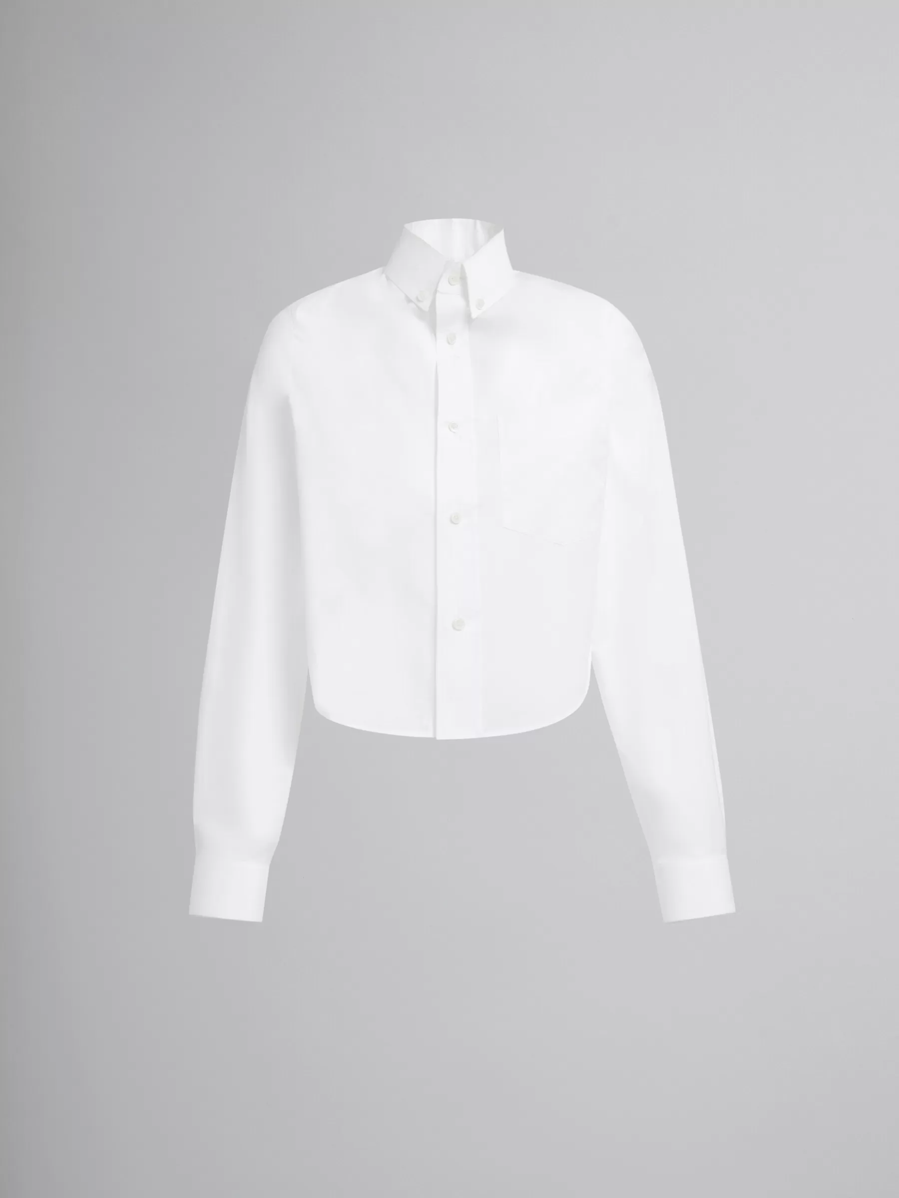 Marni White Organic Poplin Shirt With Cropped Hem LILYWHITE Online