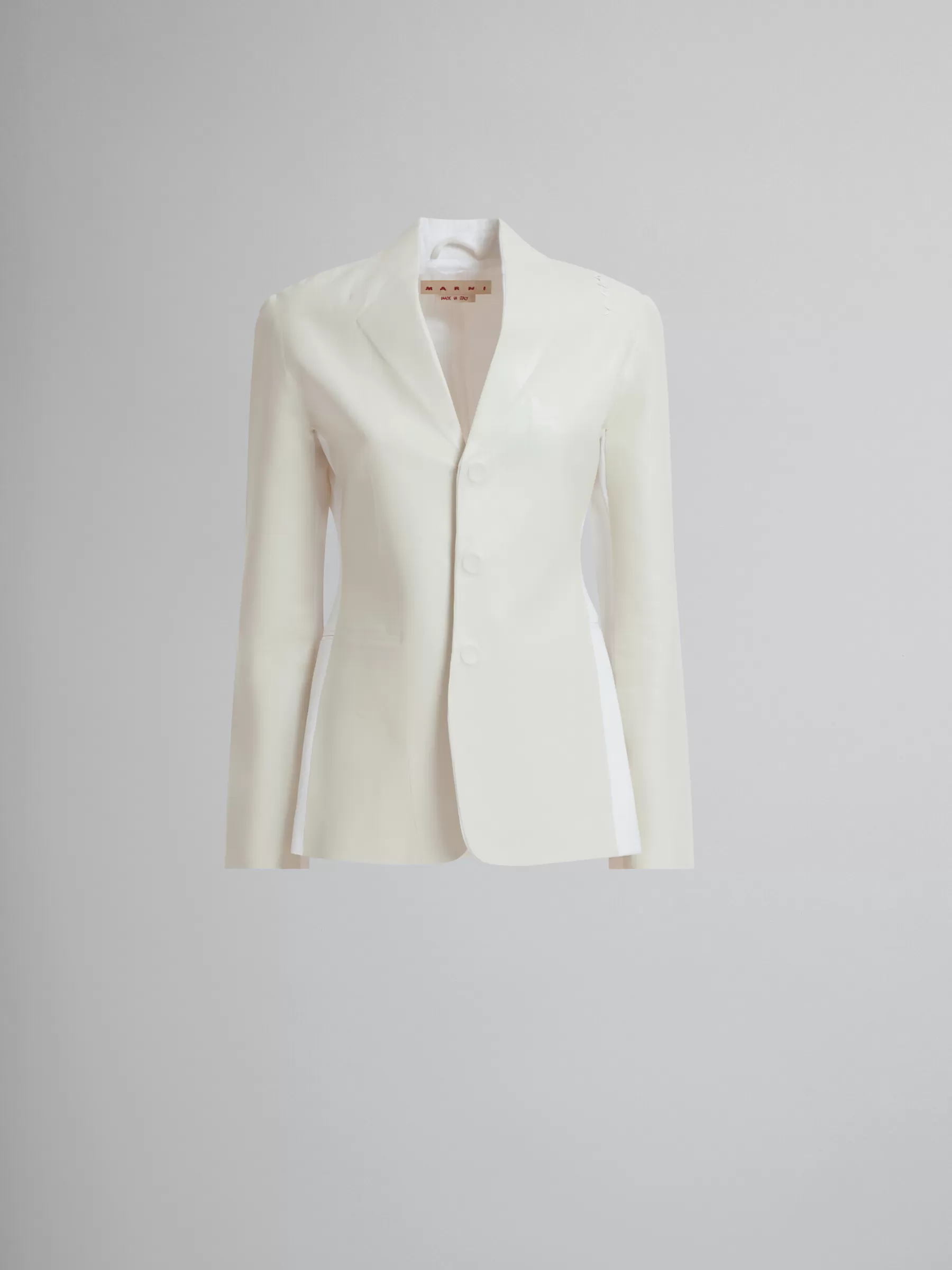 Marni White Wool And Coated Fabric Blazer LILYWHITE Discount