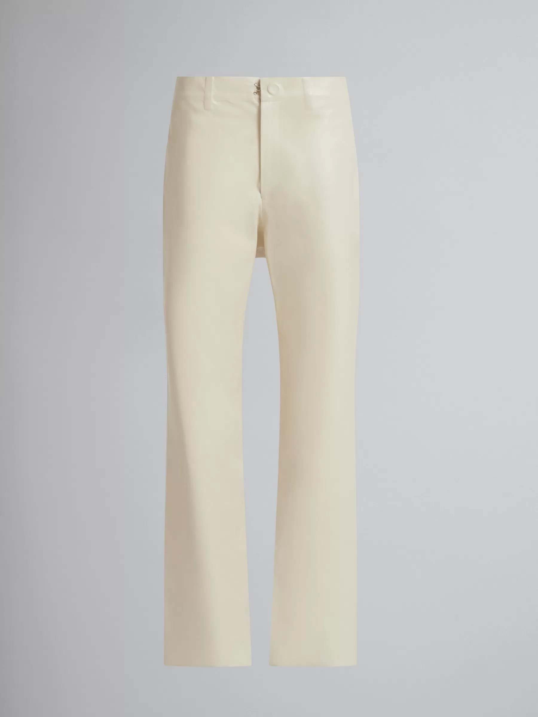 Marni White Wool And Coated Fabric Five-pocket Trousers LILYWHITE Best Sale