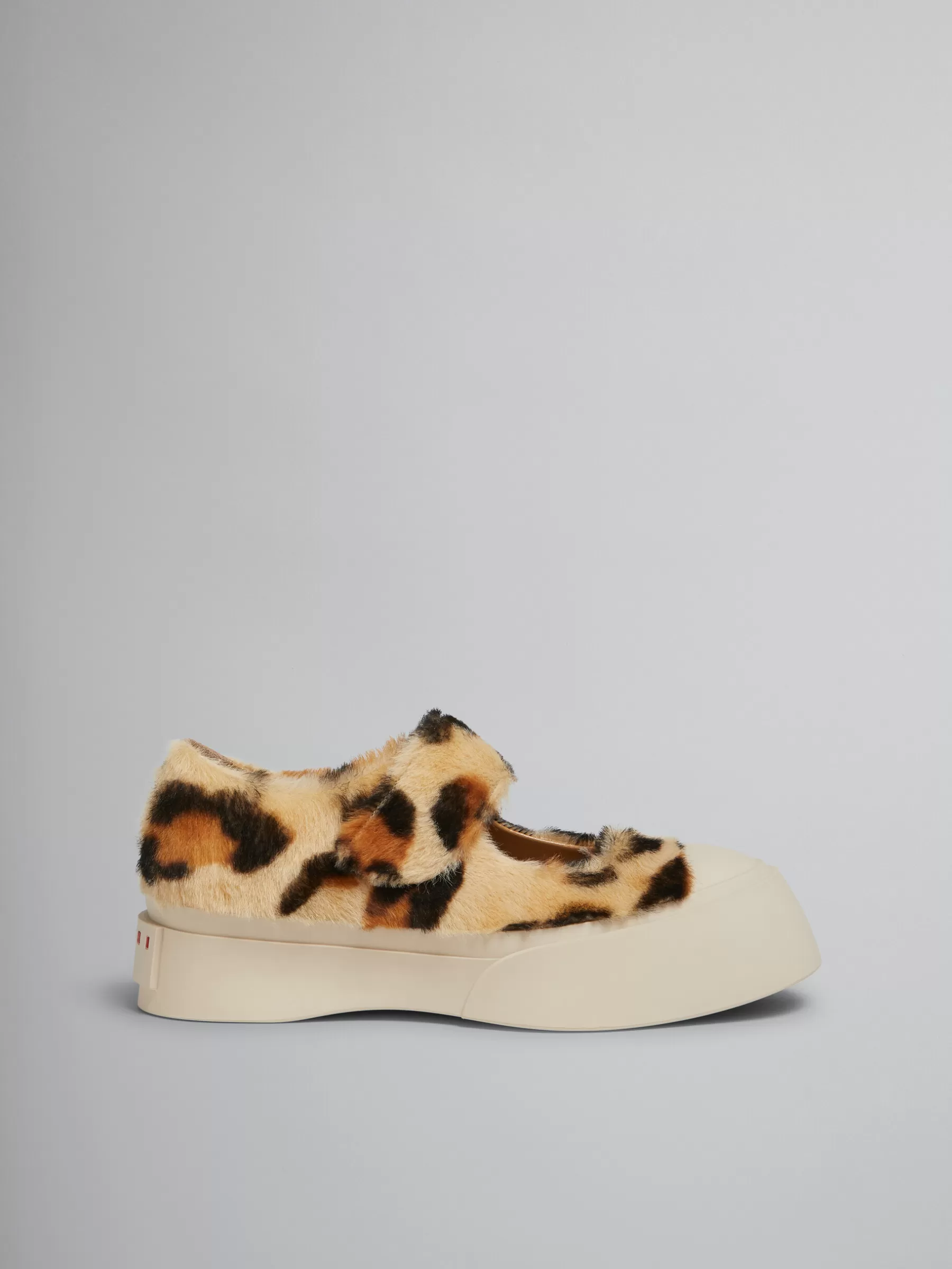 Marni Yellow Animalier Print Shearling Mary Jane Sneaker YELLOW/BROWN Best Sale