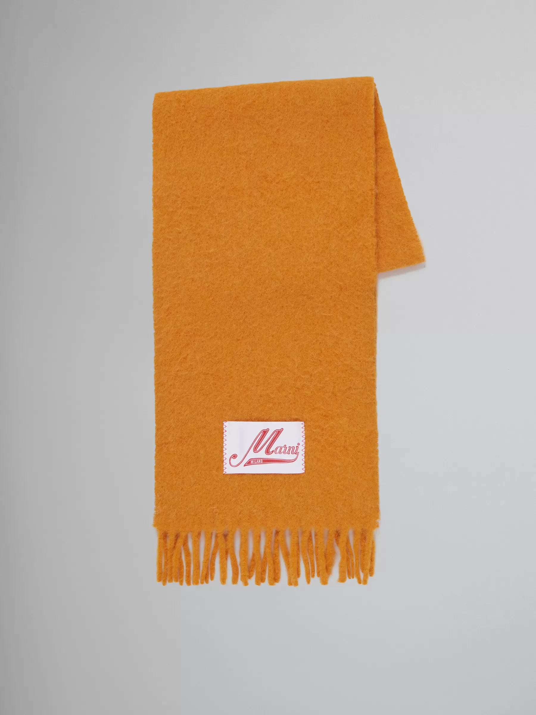 Marni Yellow Brushed Alpaca Scarf With Fringes ARABESQUE/ARABESQUE Outlet