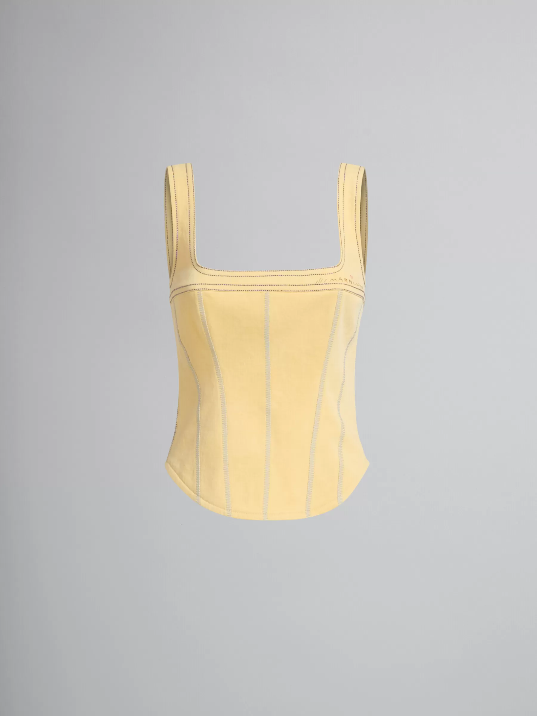 Marni Yellow Organic Denim Corset Top CITRUS Outlet
