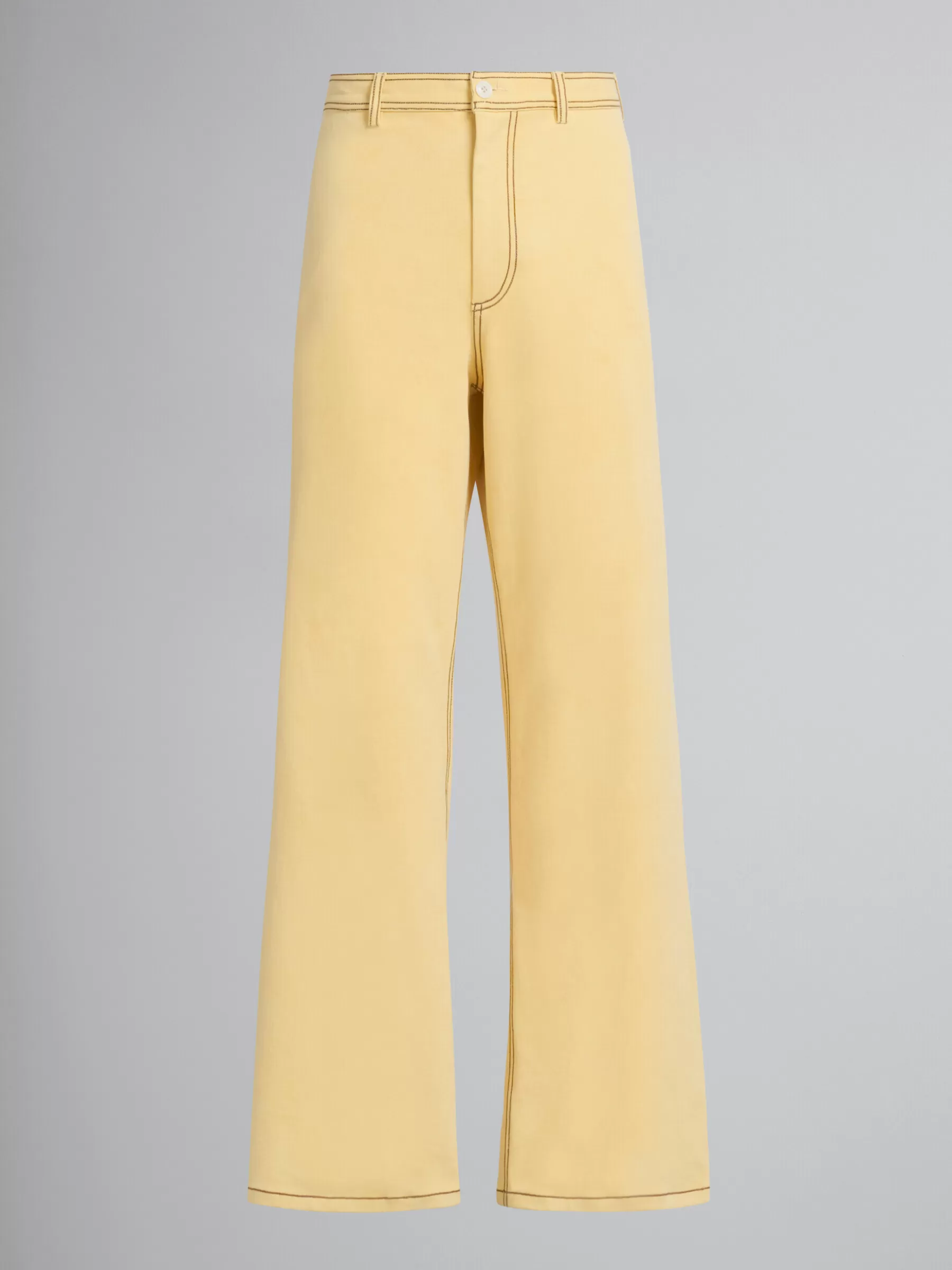 Marni Yellow Organic Denim Trousers With Contrast Stitching CITRUS Best Sale