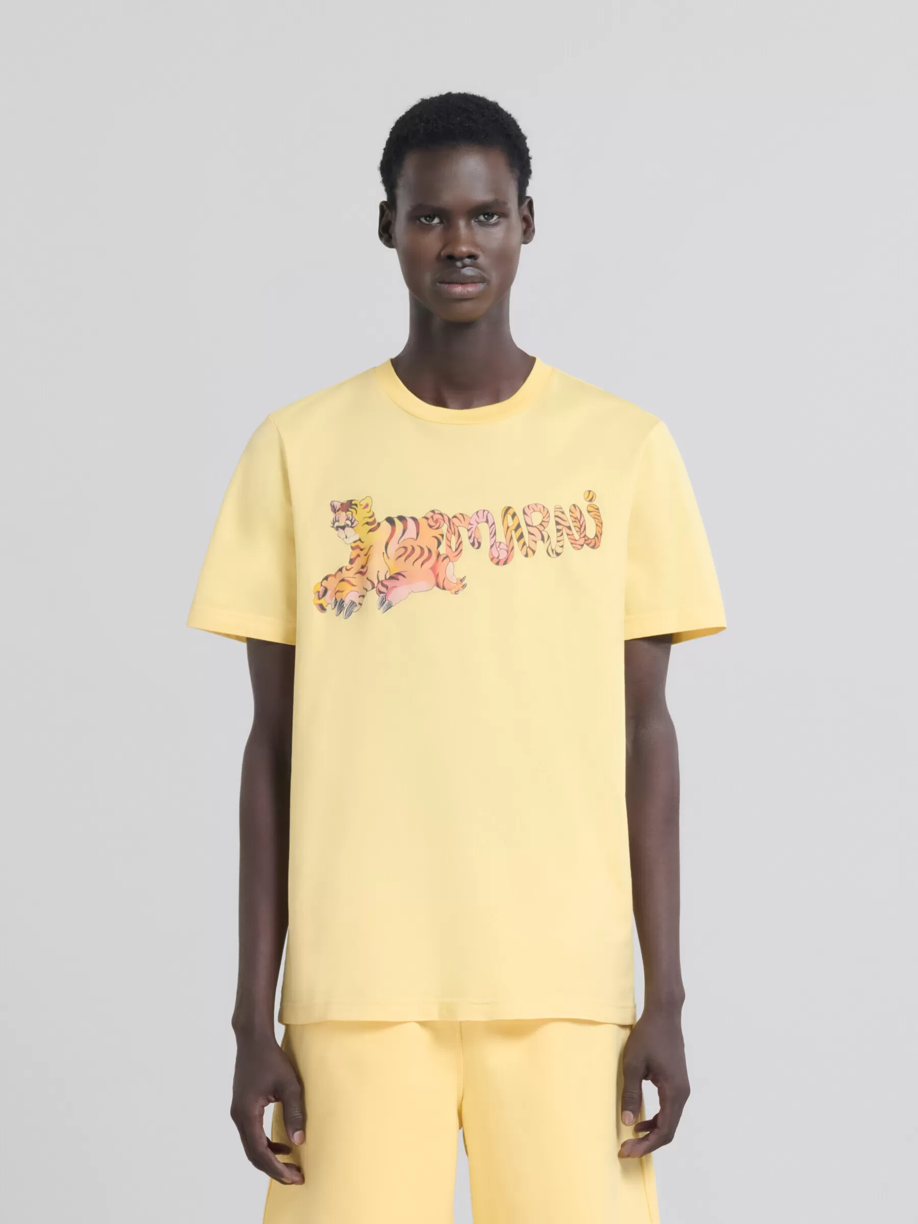 Marni Yellow Organic Jersey Regular-fit T-shirt With Print CITRUS Discount