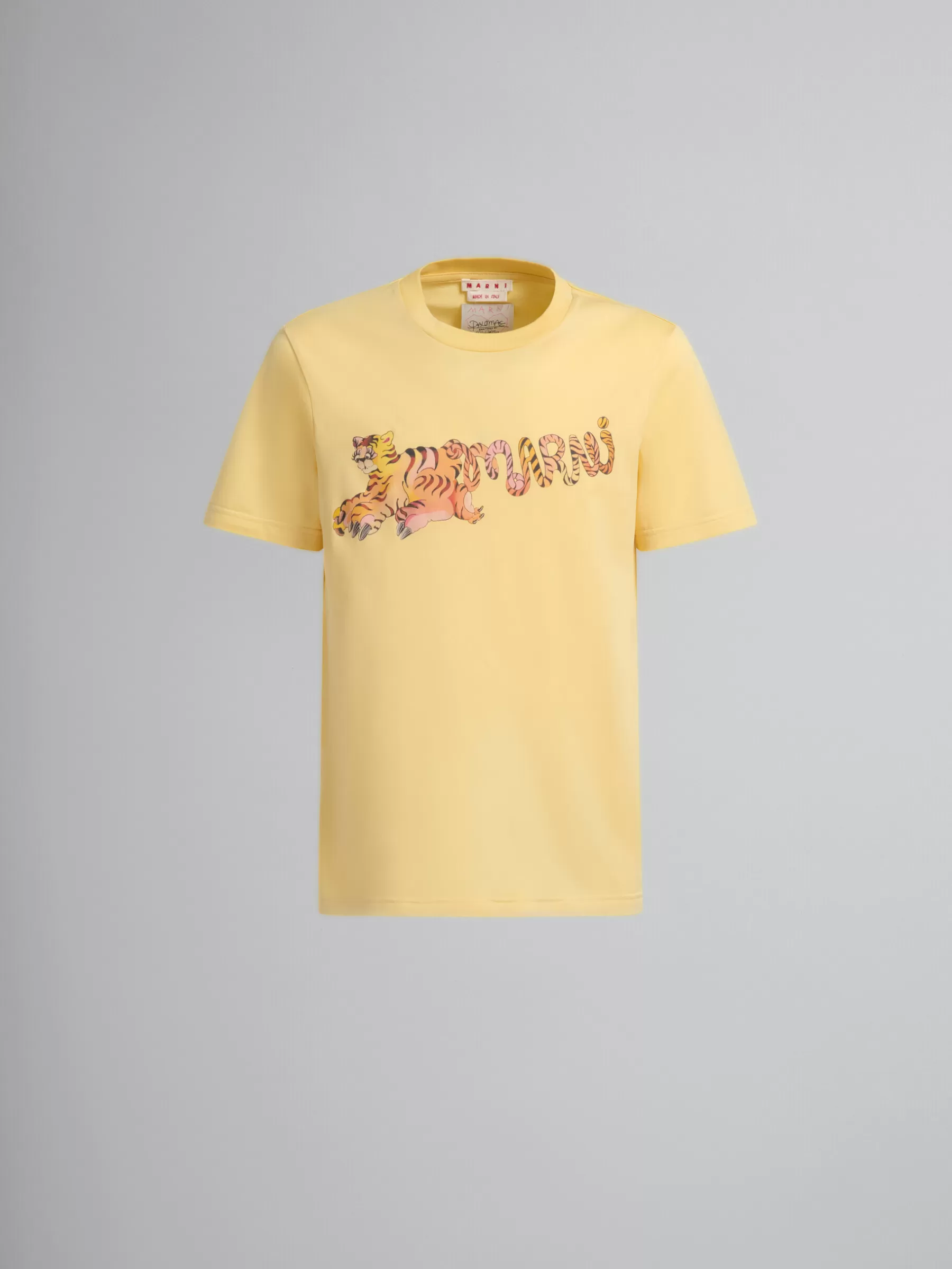 Marni Yellow Organic Jersey Regular-fit T-shirt With Print CITRUS Discount