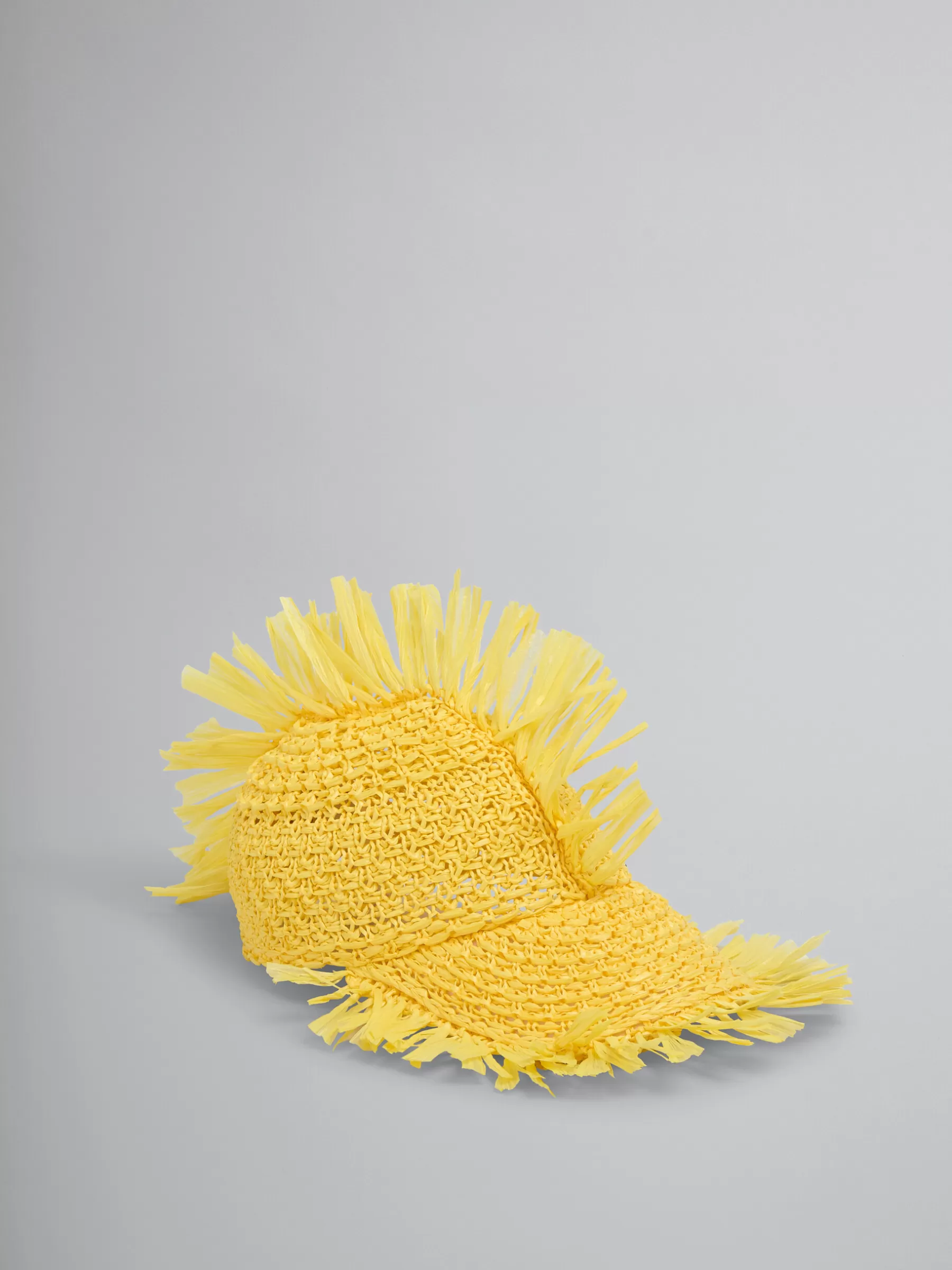 Marni Yellow Raffia-effect Baseball Cap LEMON Cheap
