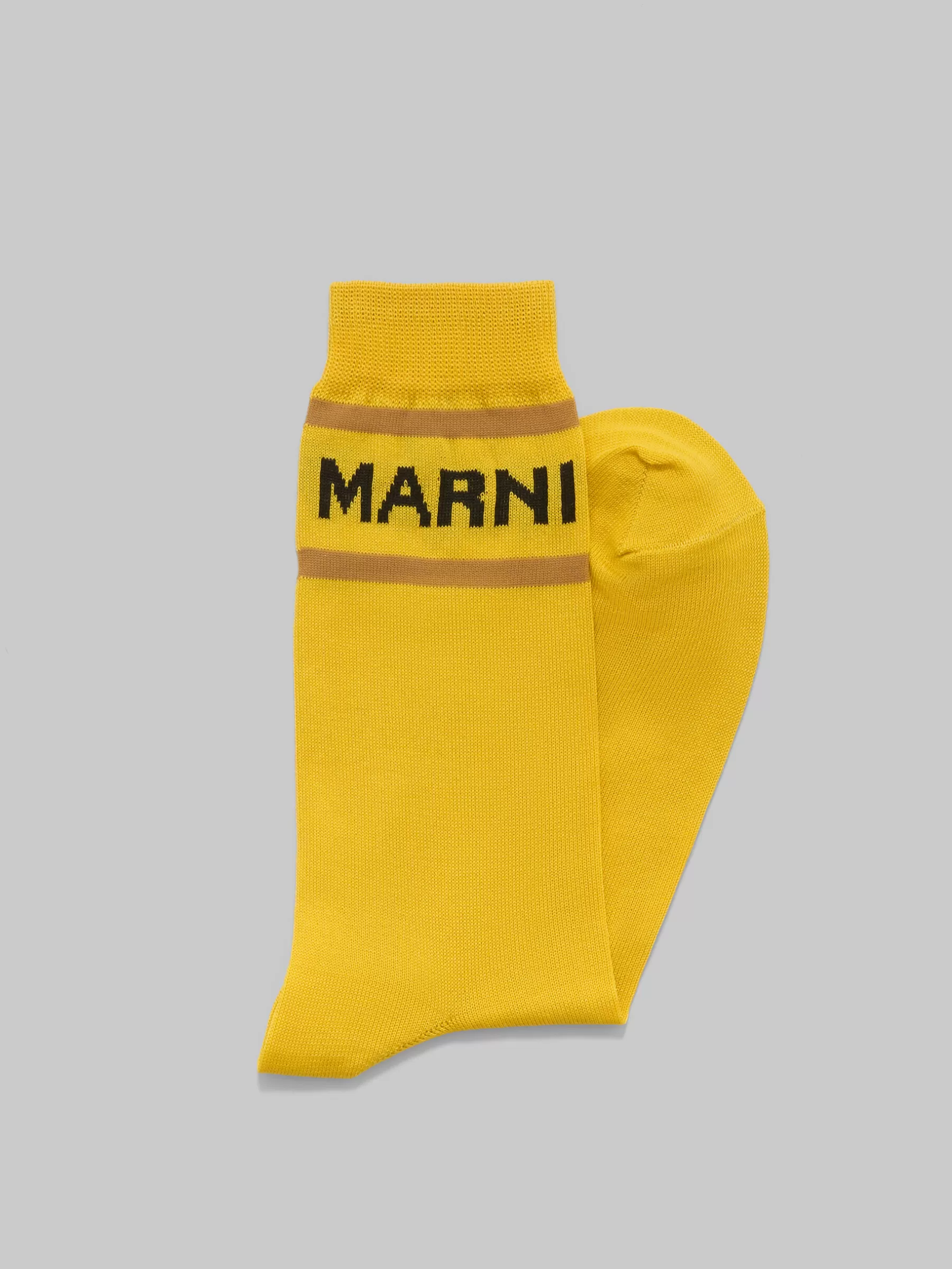 Marni Yellow Socks With Logo Cuffs SAFFRON Outlet